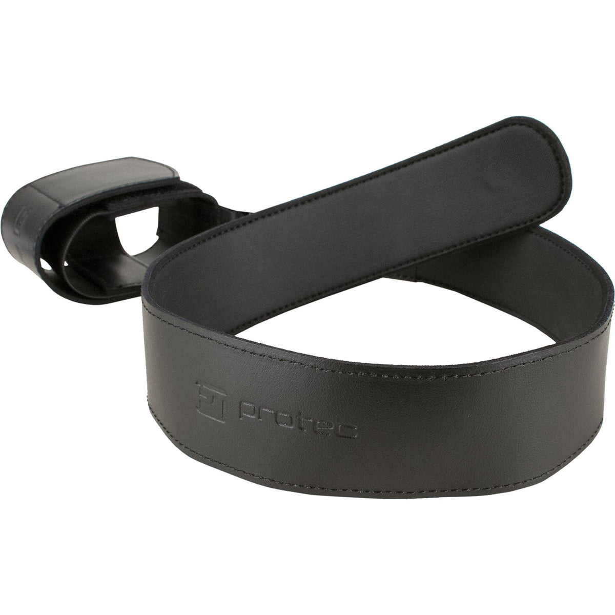 Pro Tec A242 Leather Bassoon Non Slip Seat Strap With Adjustable Elastic Cup Black Regular