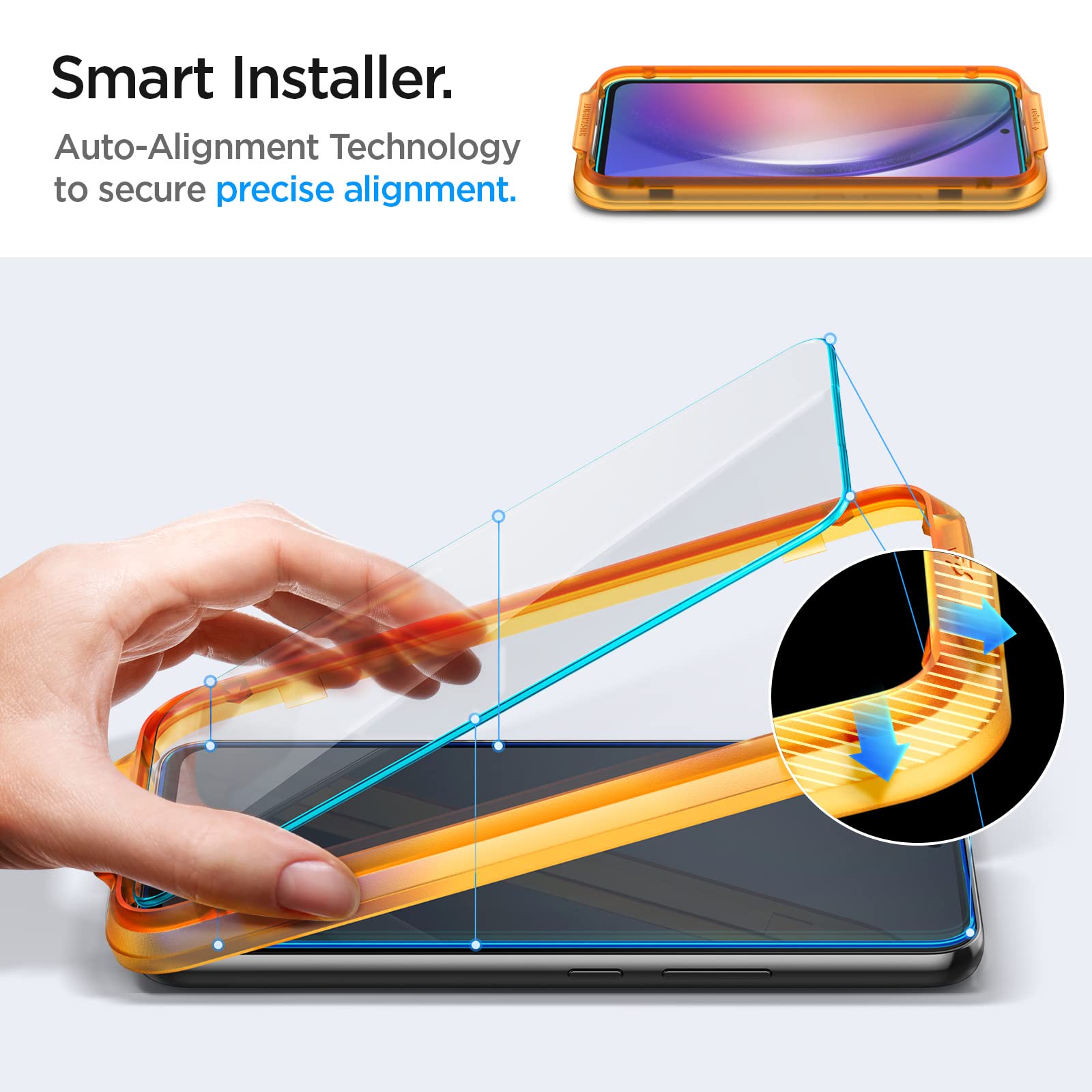 Spigen Tempered Glass Screen Protector Glastr Alignmaster] Designed For Galaxy A54 5G   2 Pack