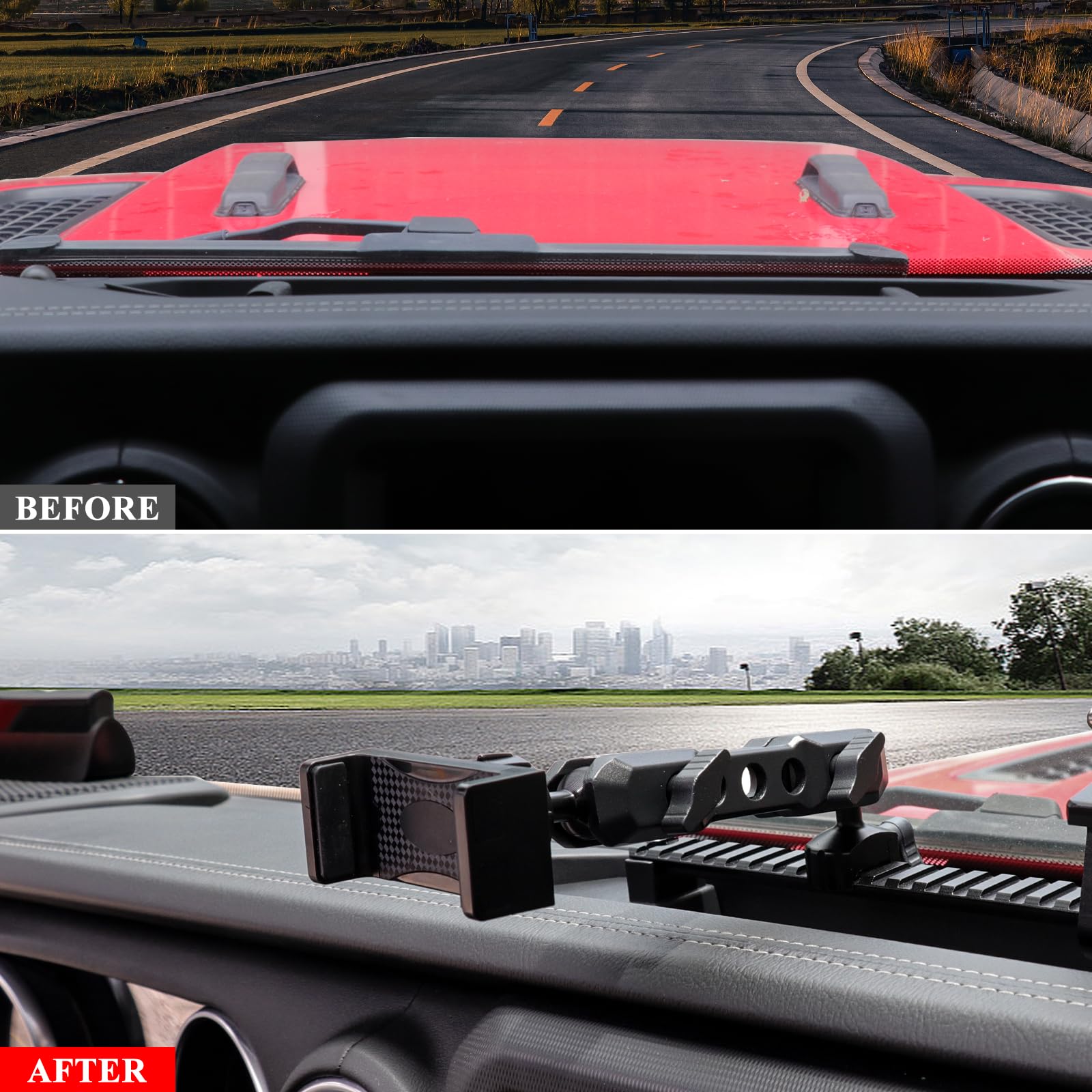 Jhd-Togo For Jeep Wrangler Bronco Dash Phone Holder, Phone Mount For Jeep Wrangler Jk Jl 2007-2023 Ford Bronco 2021 2022 2023 20