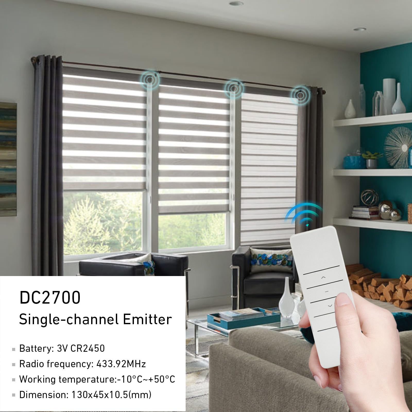 Dc2700 1 Channel Wireless Rf Transmitter Emitter Remote Controller For Curtain Motor Dt52E/Kt82Tn/Dt360