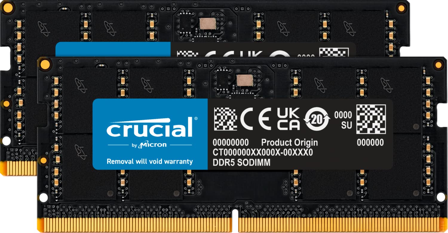 Crucial Ram 32Gb Kit (2X16Gb) Ddr5 4800Mt/S Cl40 Laptop Memory Ct2K16G48C40S5