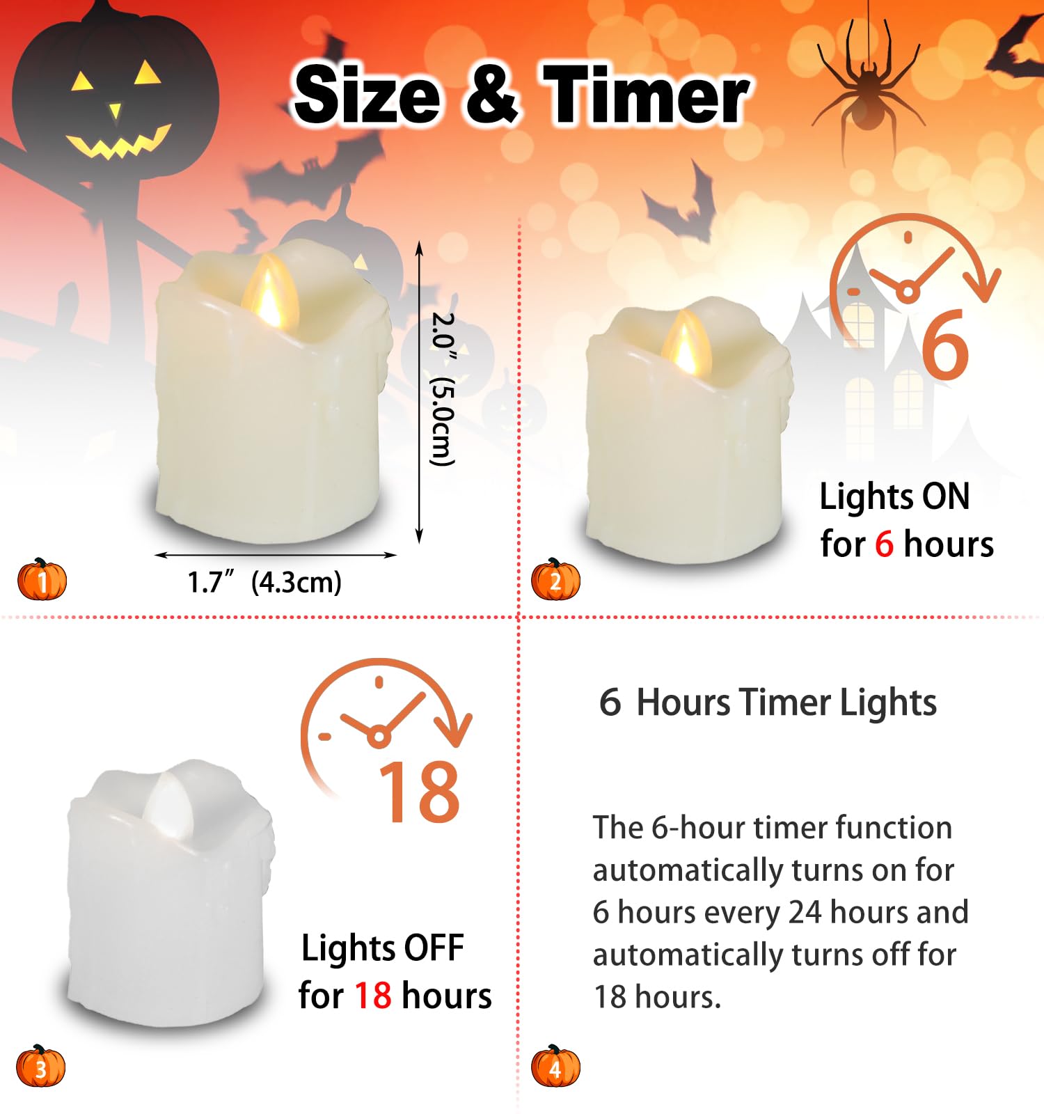 Candle Idea 6 Battery Operated Led Votives With Remote Timer Small Unscented Flickering Flameless Electric Candles For Kitchen H