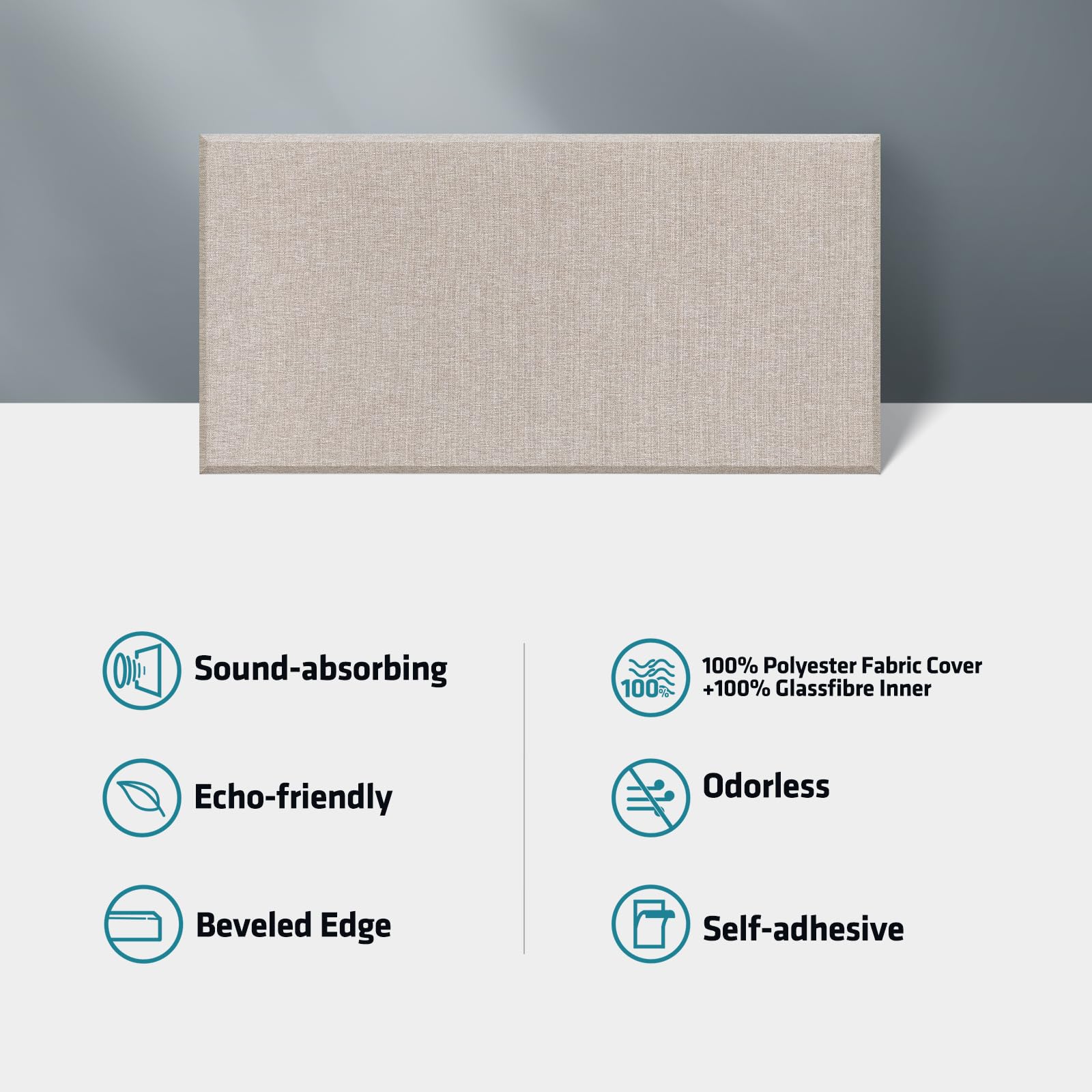 Umiacoustics 4 Pcs Acoustic Panels, 2 Thick 23.6'' X 11.8'' Fiberglass Sound Wall Panels, Self Adhesive Sound Absorbing Panels F