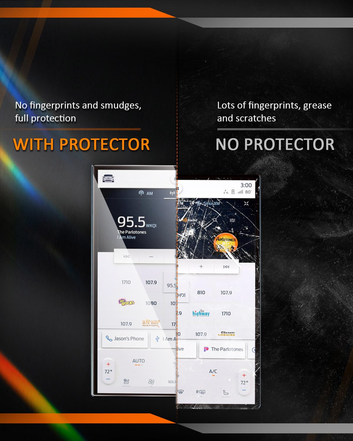 Cdefg For Ford Edge 2024 2023 2023 2021 (Se/ Sel/ St Line/ Titanium/ St) 2024 Edge Screen Protector,Touch Screen Infotainment For Ford Edge Accessories, Navigation Radio Display Cover (12 Inch