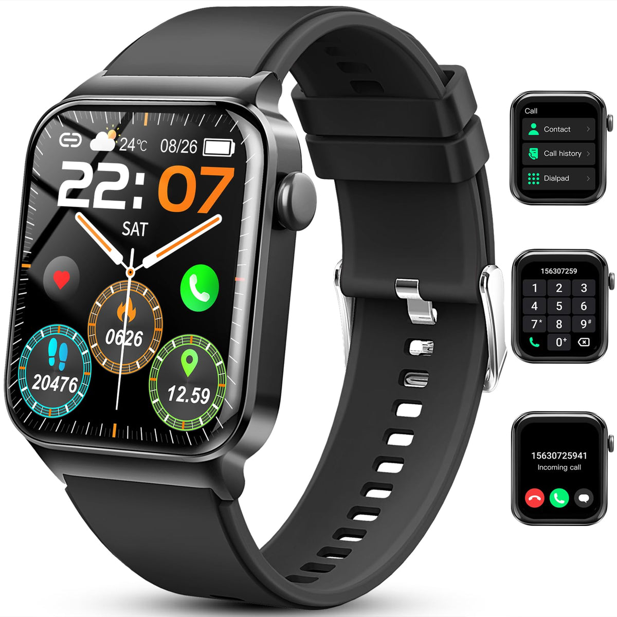 Smart Watch For Women Men(Answer/Make Call), Smartwatch Sports Fitness Tracker With Heart Rate Sleep Monitor Pedometer, Ip68 Wat