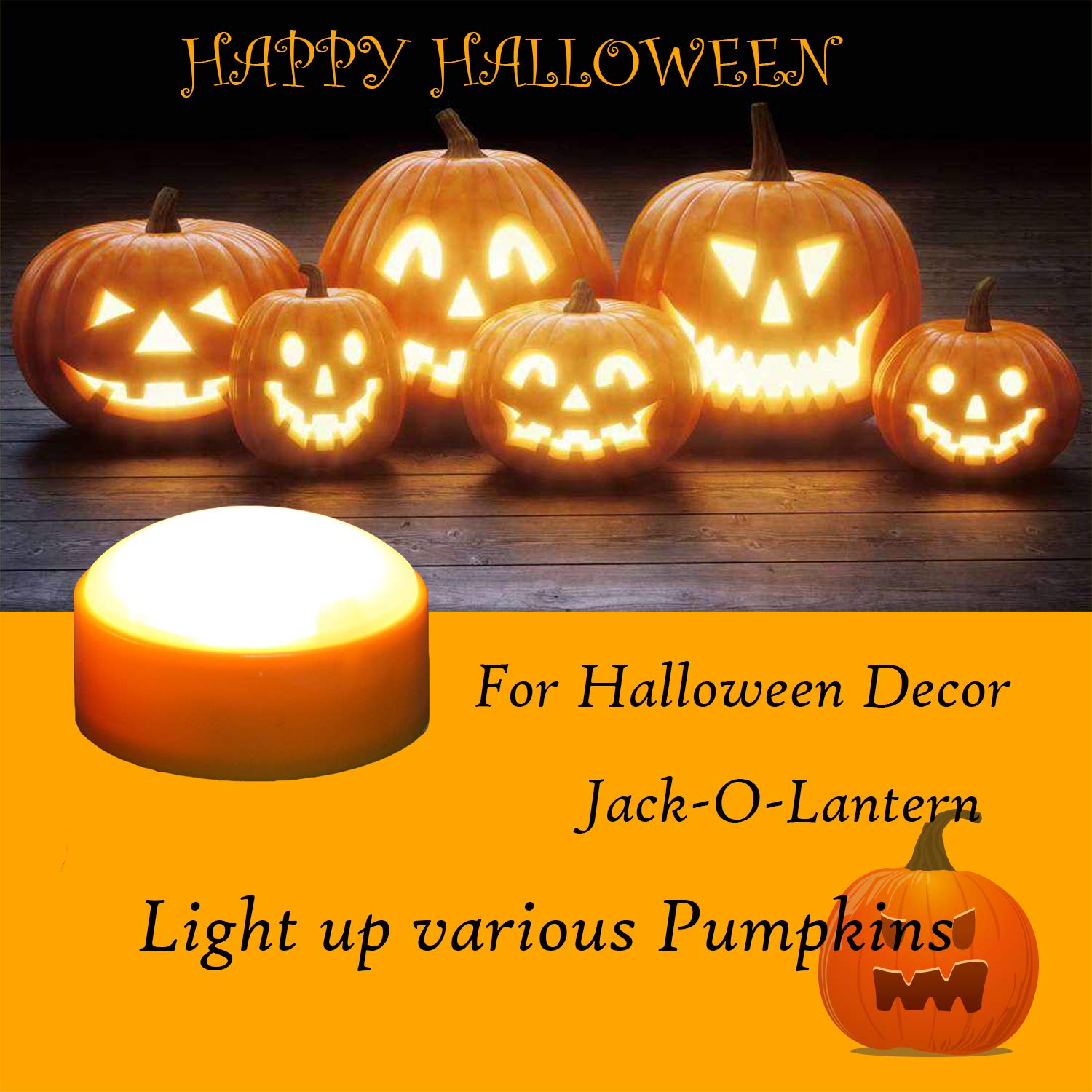 3 Pcs Halloween Pumpkin Lights With Remote And Timer Battery Operated Led Decorative Bright Flickering Flameless Candle Set Bulk