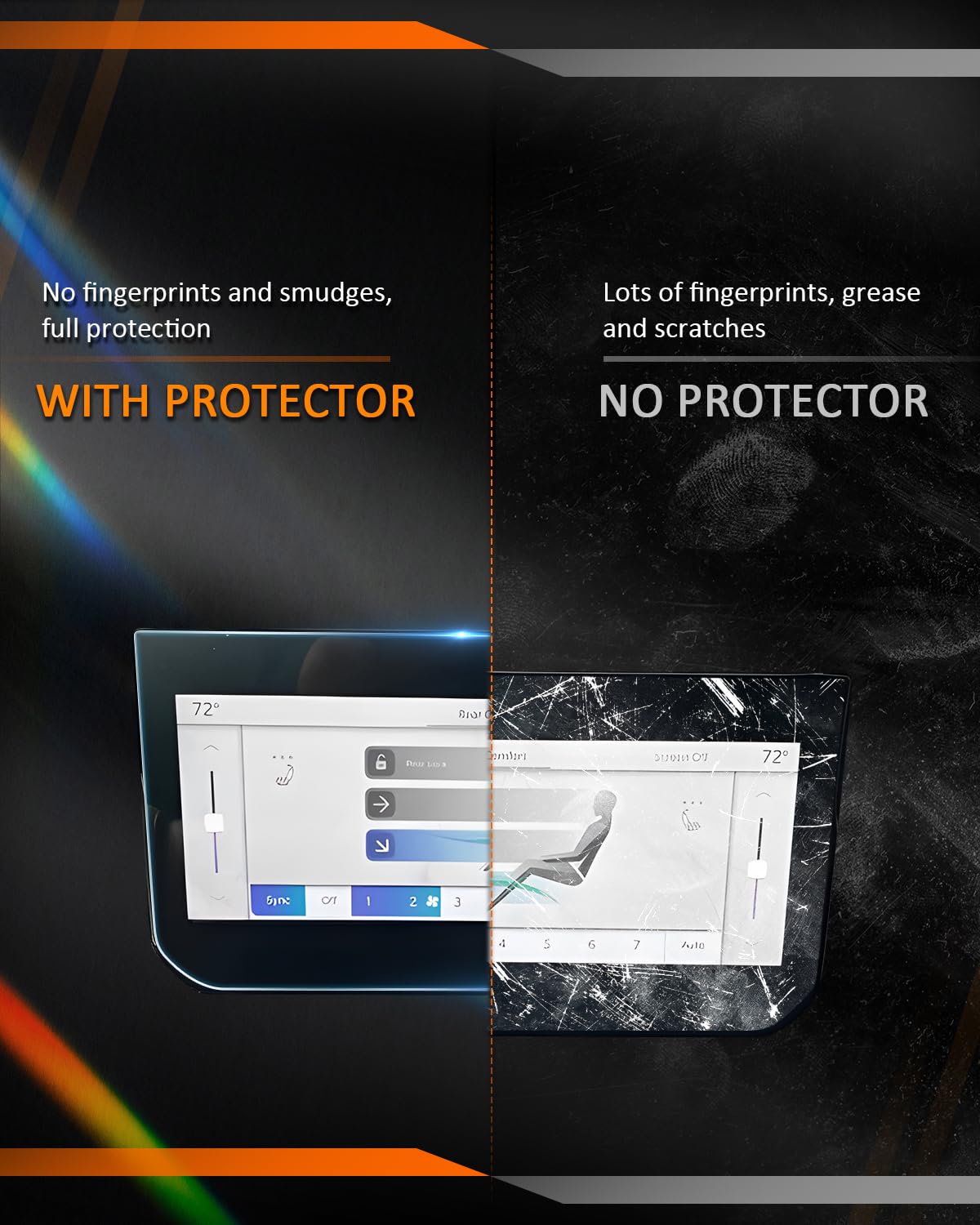 Tpu Film For Jeep Grand Wagoneer Rear Hvac Air Conditioning Screen, 2 Pieces, For Jeep Grand Wagoneer 2022 2023 2024 2025 Accessories, Curved Edge, Requires Spray Installation