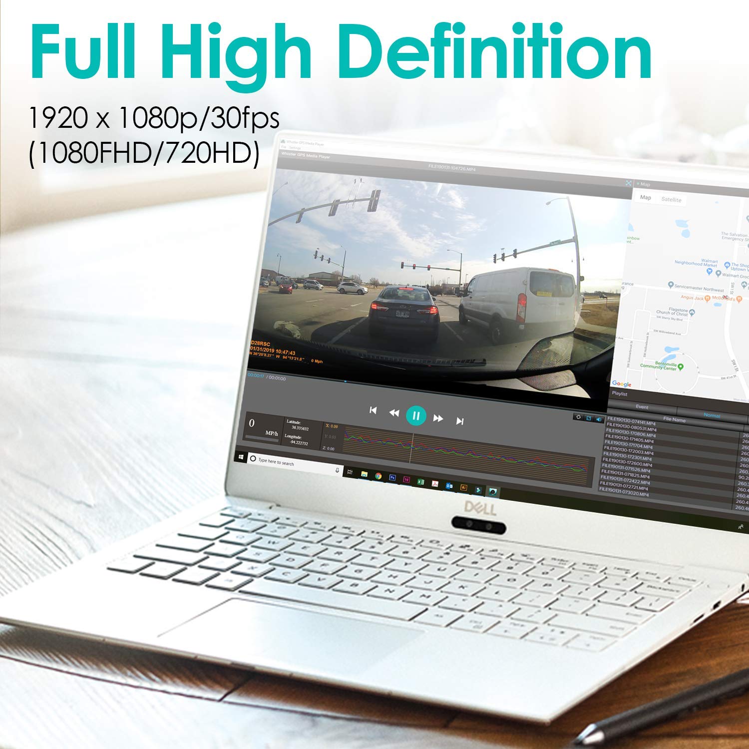 Whistler D28Rs 1080P Dash Cam With Built In Wifi, Gps Dashboard Camera, 1.2    Lcd Screen, G Sensor Security Camera For Car, Loo