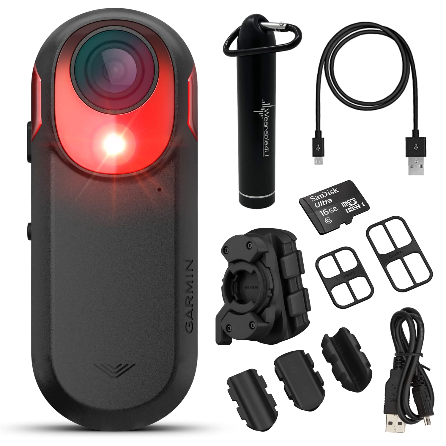 Wearable4U  Garmin Varia RCT715 Bicycle Radar with Tail Light, Continuous Recording with Power Bundle