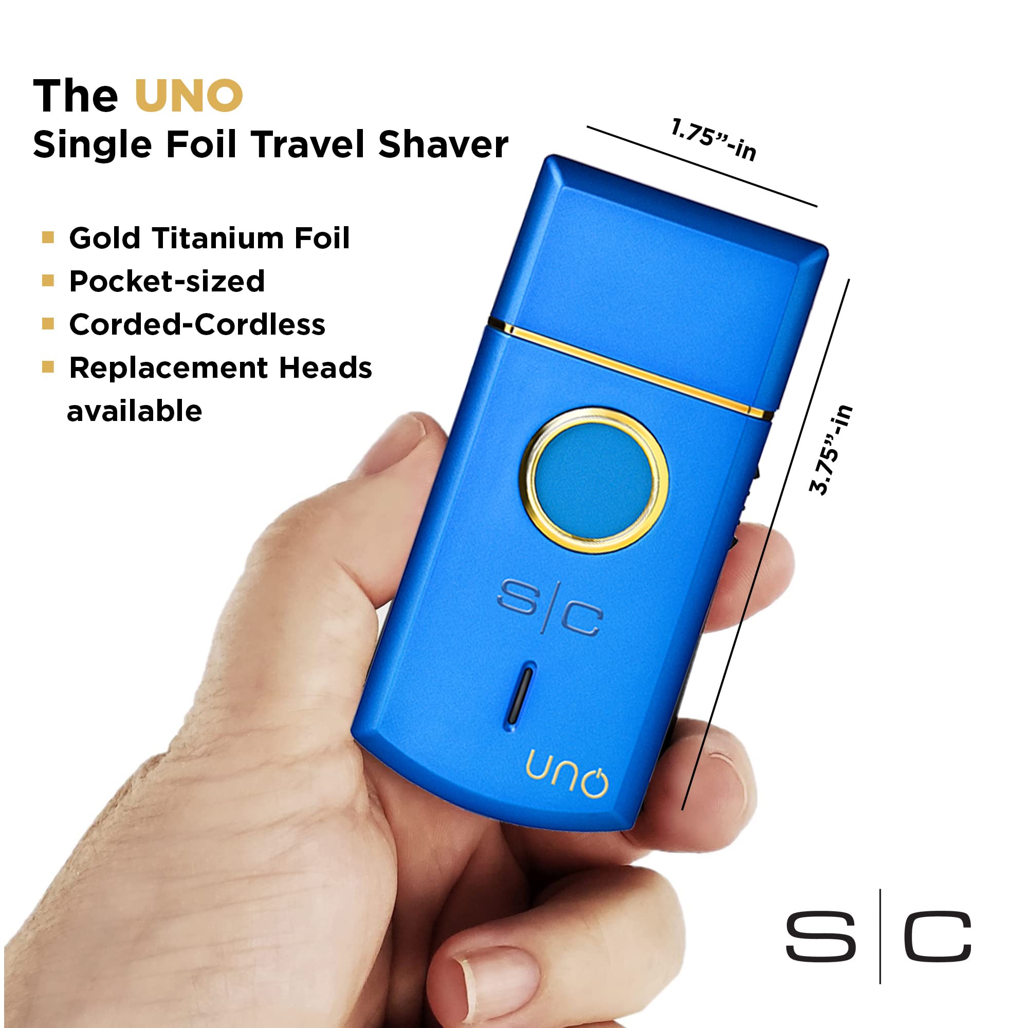 Stylecraft Uno Single Foil Shaver Usb Rechargeable Travel Size Blue