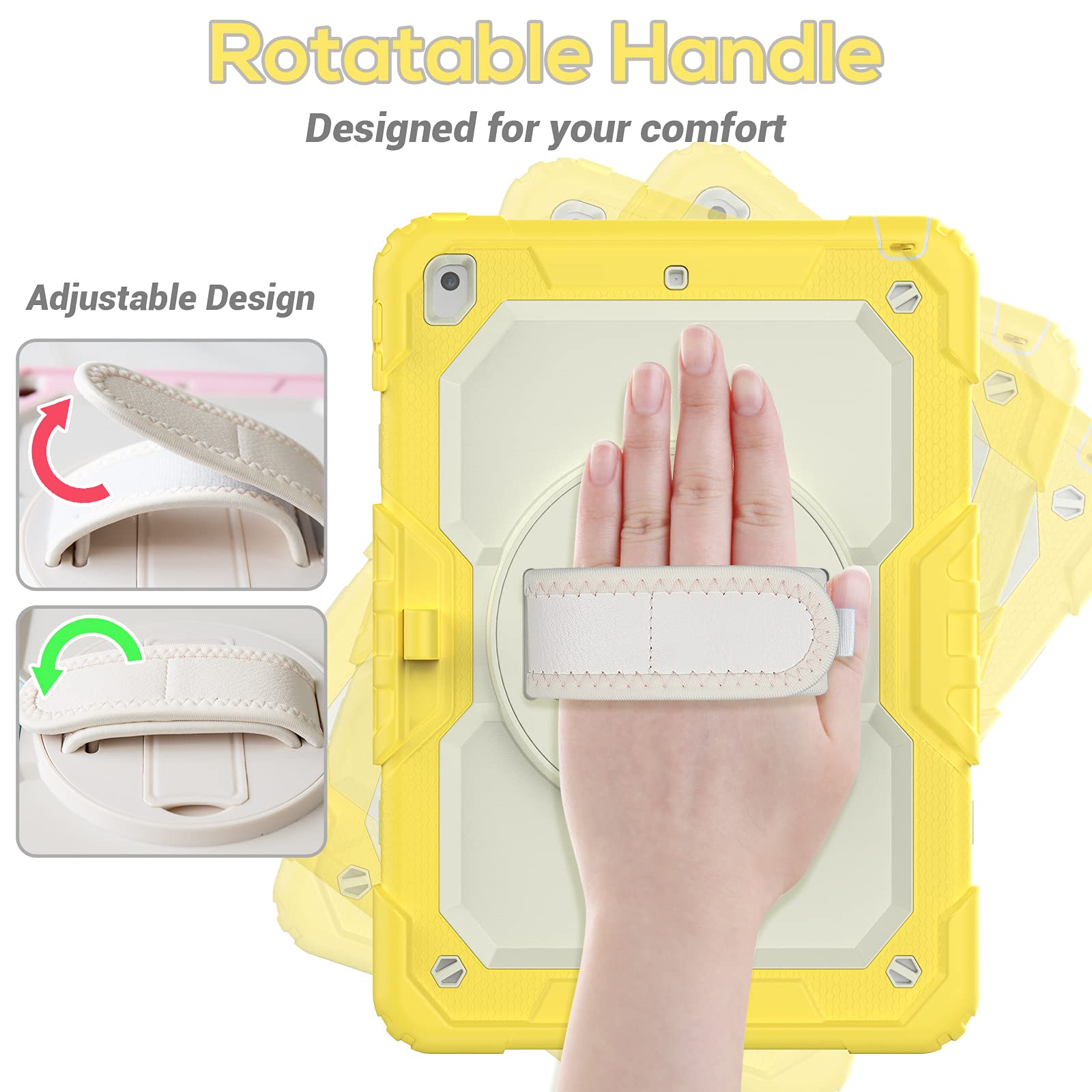 Blosomeet Kids Case For Ipad 10.2 9Th/8Th Generation 2021 2020 With Tempered Glass Screen Protector Pen Holder,Cute Girls Boys I