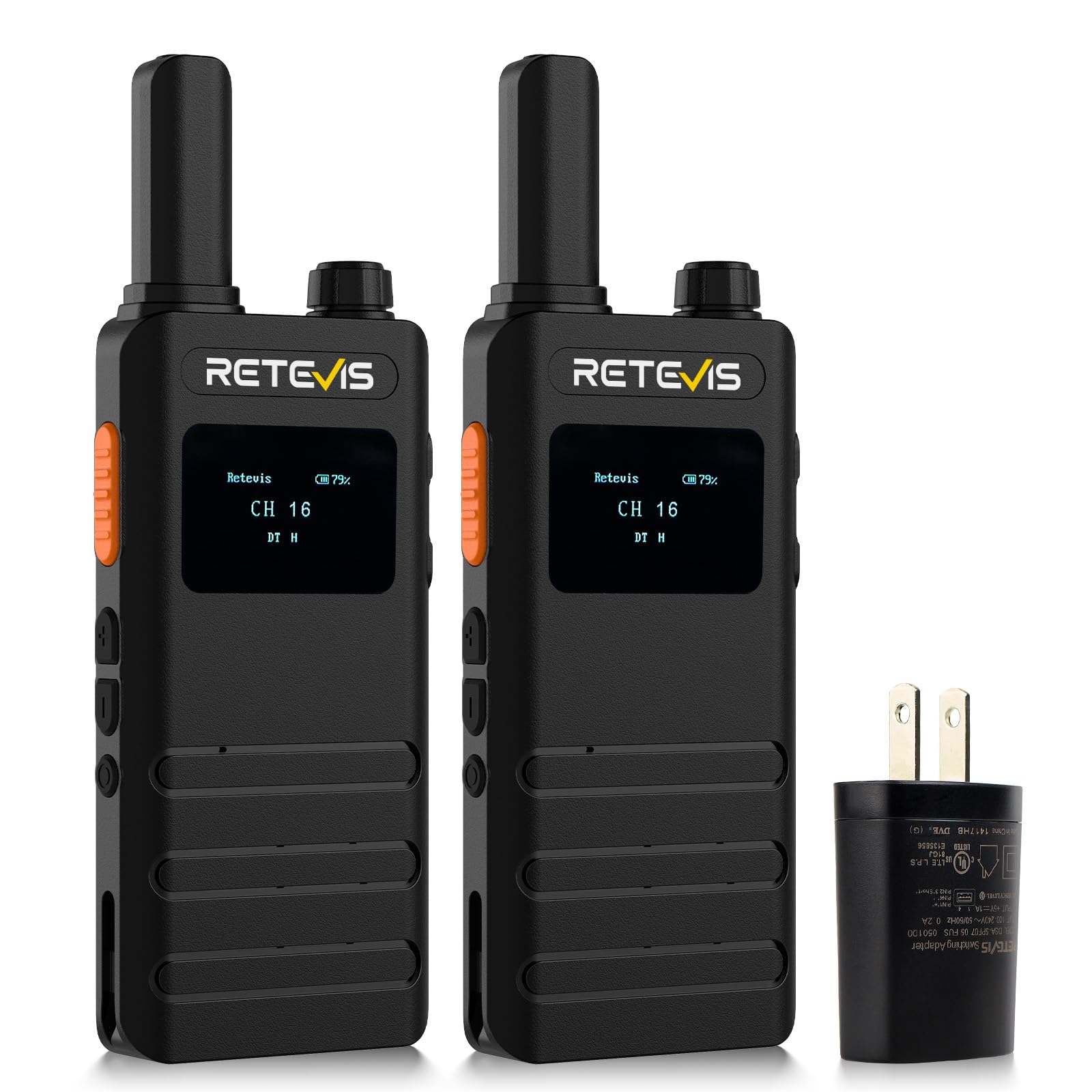 Retevis B3S Walkie Talkies,Portable Two-Way Radios with LCD Screen,Emergency Alarm,1620mAh Battery, Handsfree Walkie Talkie for 