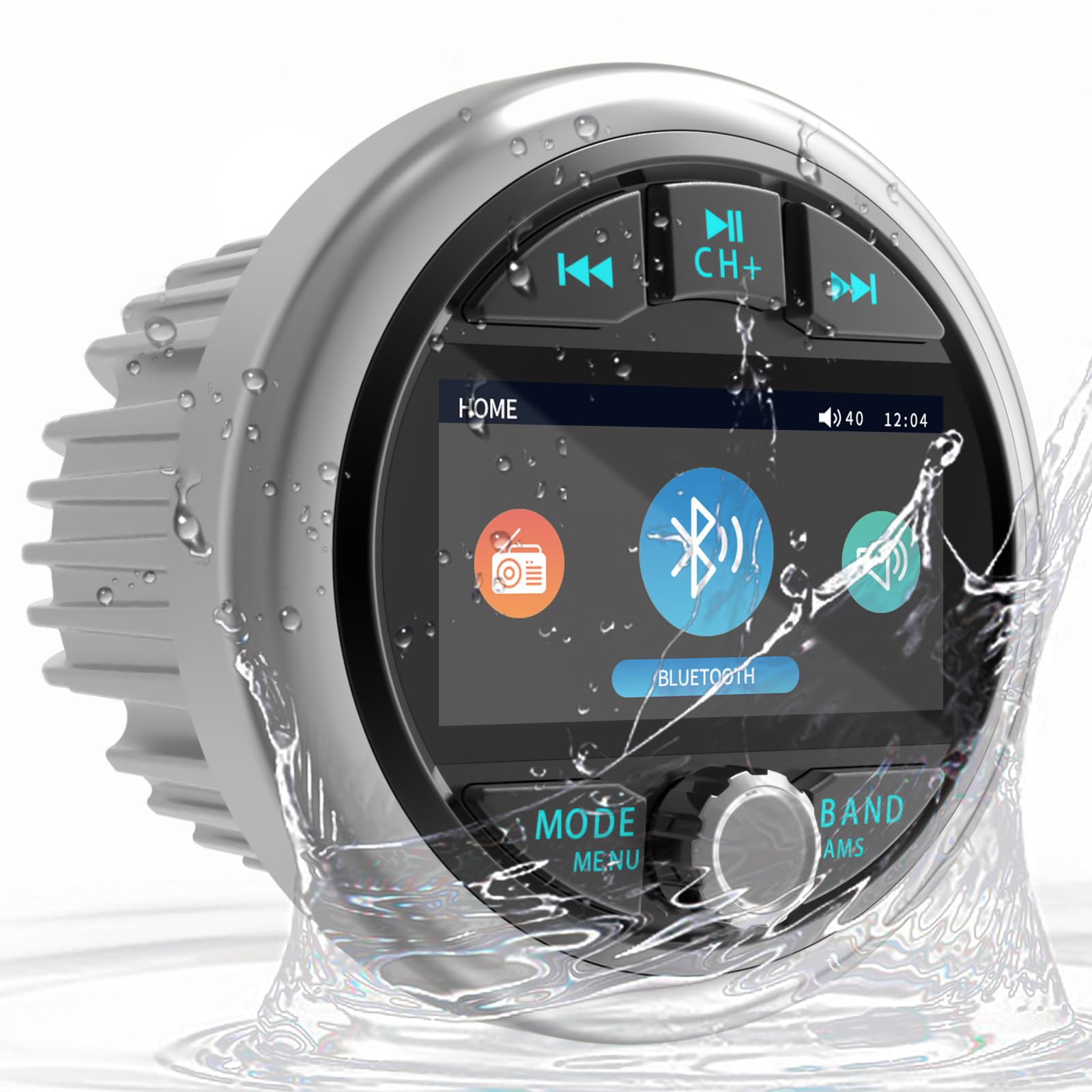 Bluetooth Marine Gauge Stereo System: Waterproof Boat Am Fm Radio Receiver   3 Inch Lcd Display Digital Multimedia Mp5 Player Us