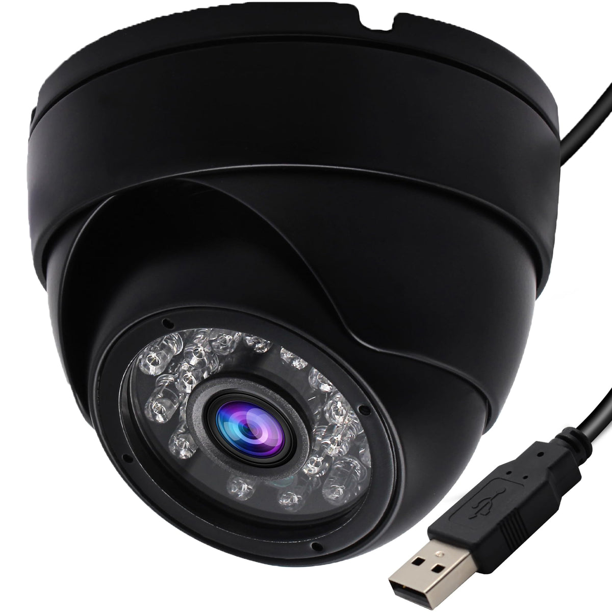 SVPRO USB Security Camera 720P IR Day&Night Vision Camera Waterproof Indoor Outdoor Wired Camera,Vandal Proof Dome Camera USB Pl