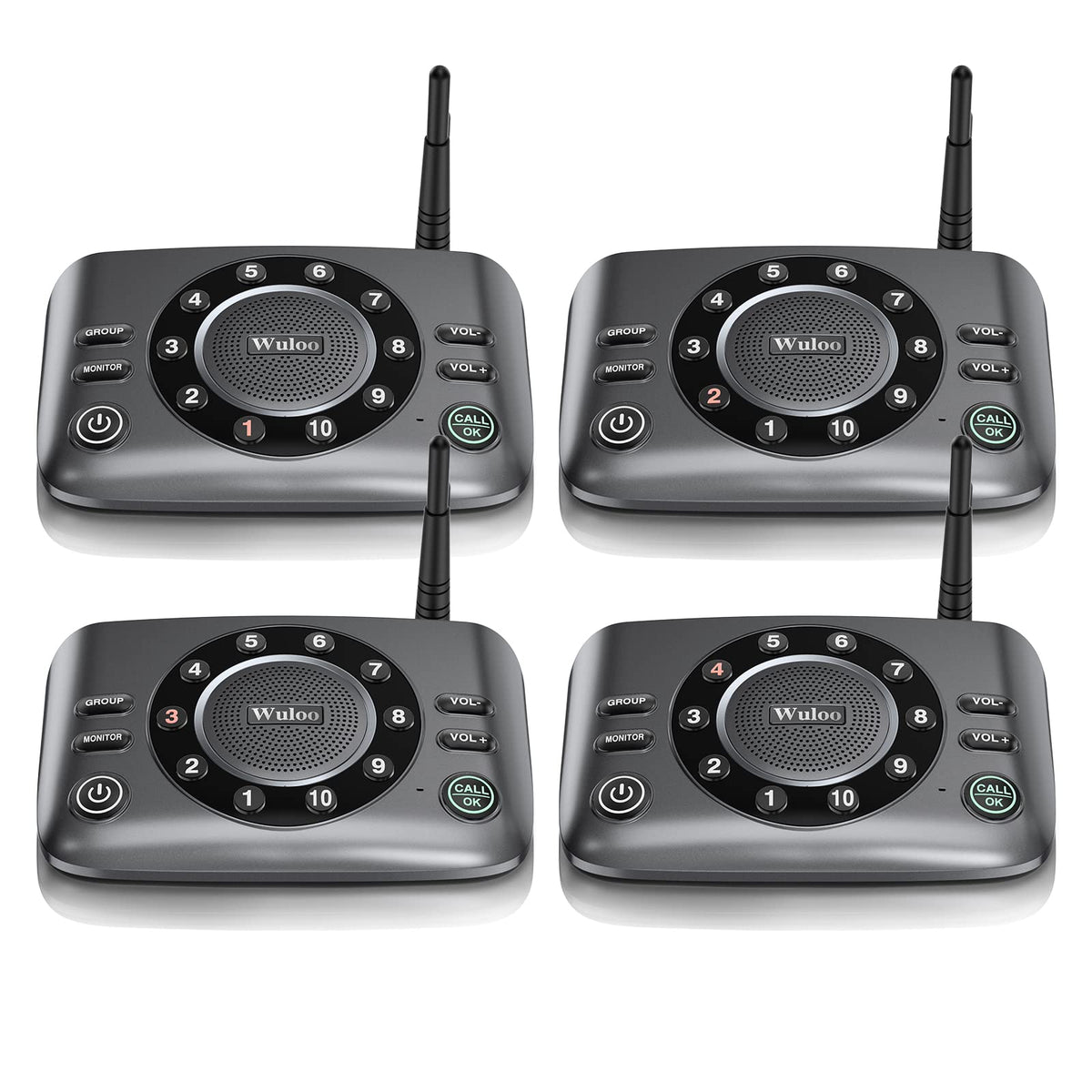 Wuloo Hands Free Intercoms Wireless For Home Business, Upgrade Two Way Audio Intercom System For Elderly, Full Duplex Room To Ro