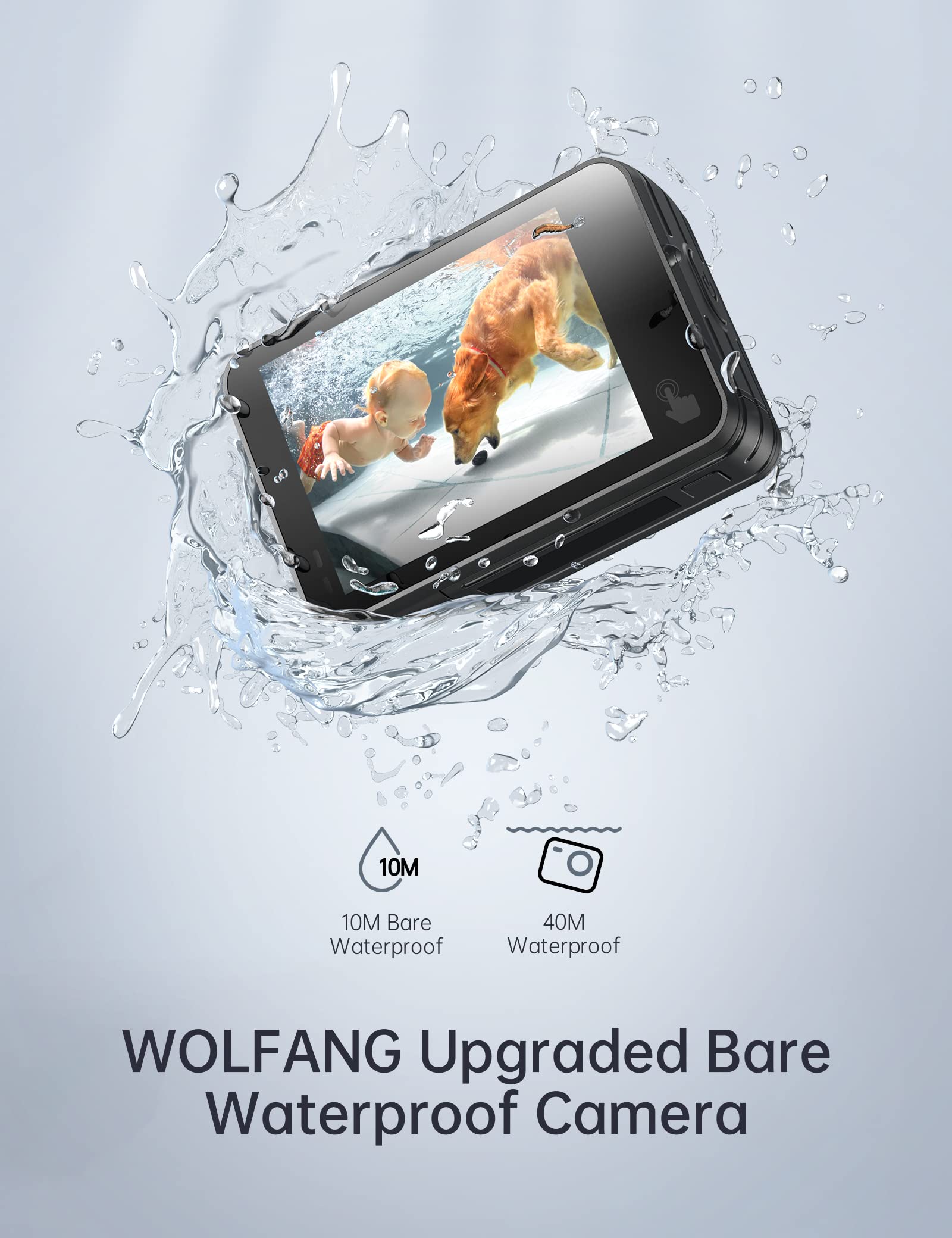 Wolfang Ga420 Action Camera 4K 60Fps 24Mp Wifi Waterproof Underwater Camera 3.0 Eis Stabilization 8X Zoom Helmet Camera (Externa
