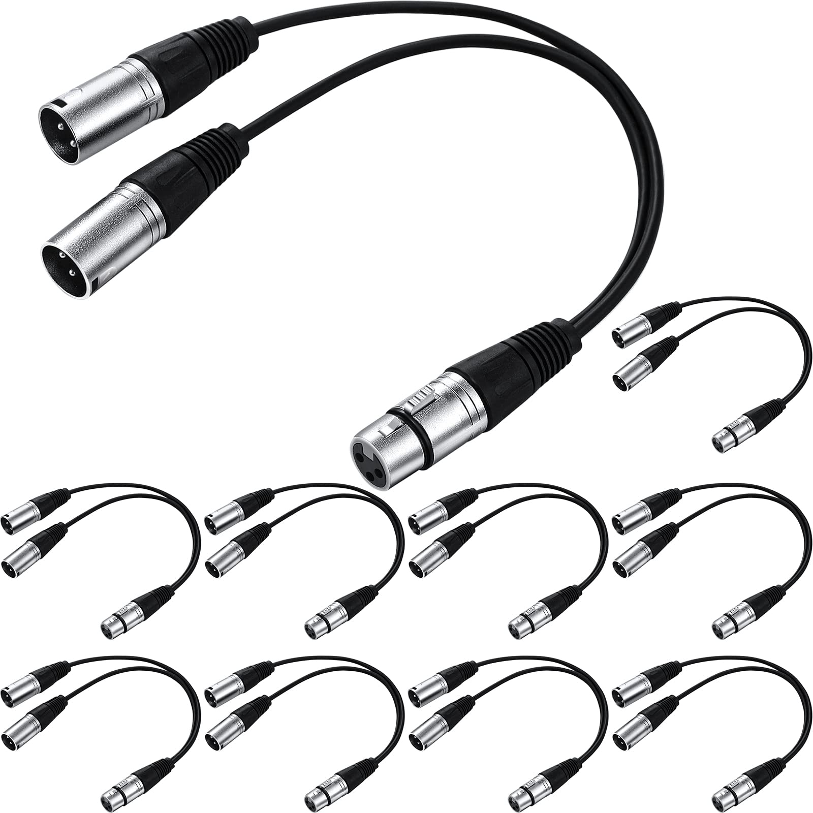 Kigeli XLR Y Splitter Cable 1 Female to 2 Male Patch Cable Balanced Microphone Cord Audio Adaptor for Speaker Stereo Mic to L an