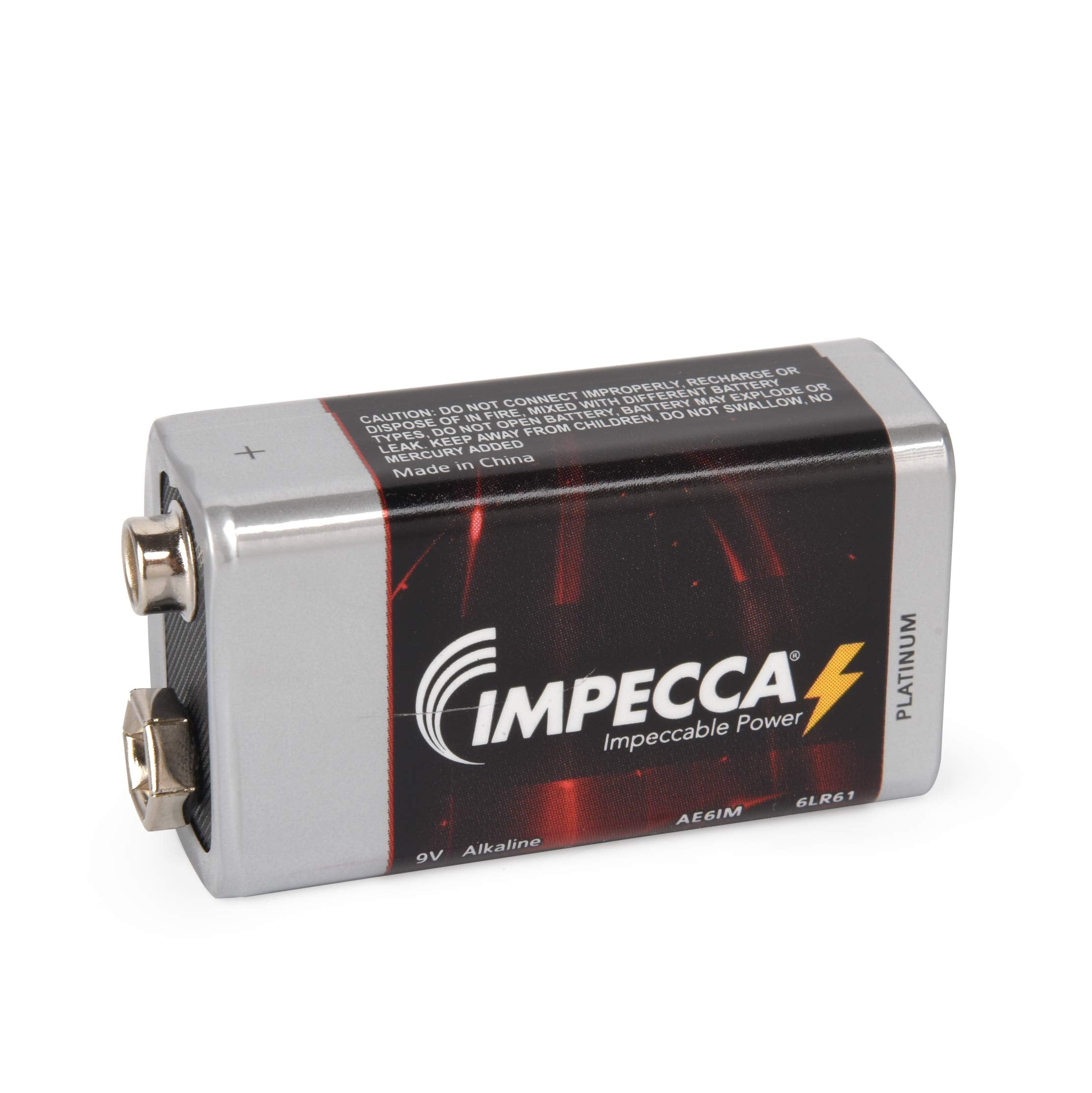 Impecca All Purpose Alkaline 9 Volt Batteries  Platinum Series |High Performance| Long Lasting Shelf Life| Leak Resistant| (12 P