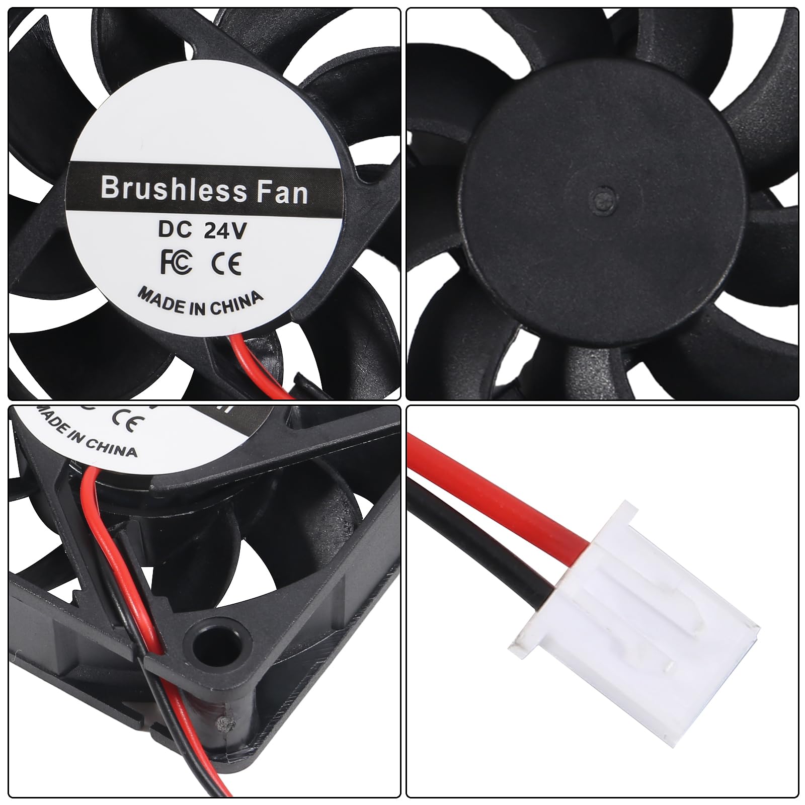 Aitiao 4Pcs 60Mm Fan 6010 24V Fan 60X60X10Mm Brushless Cooling Fan 60Mm Dc Computer Case Cooling Fan 2Pin Ball Bearing Fan For C
