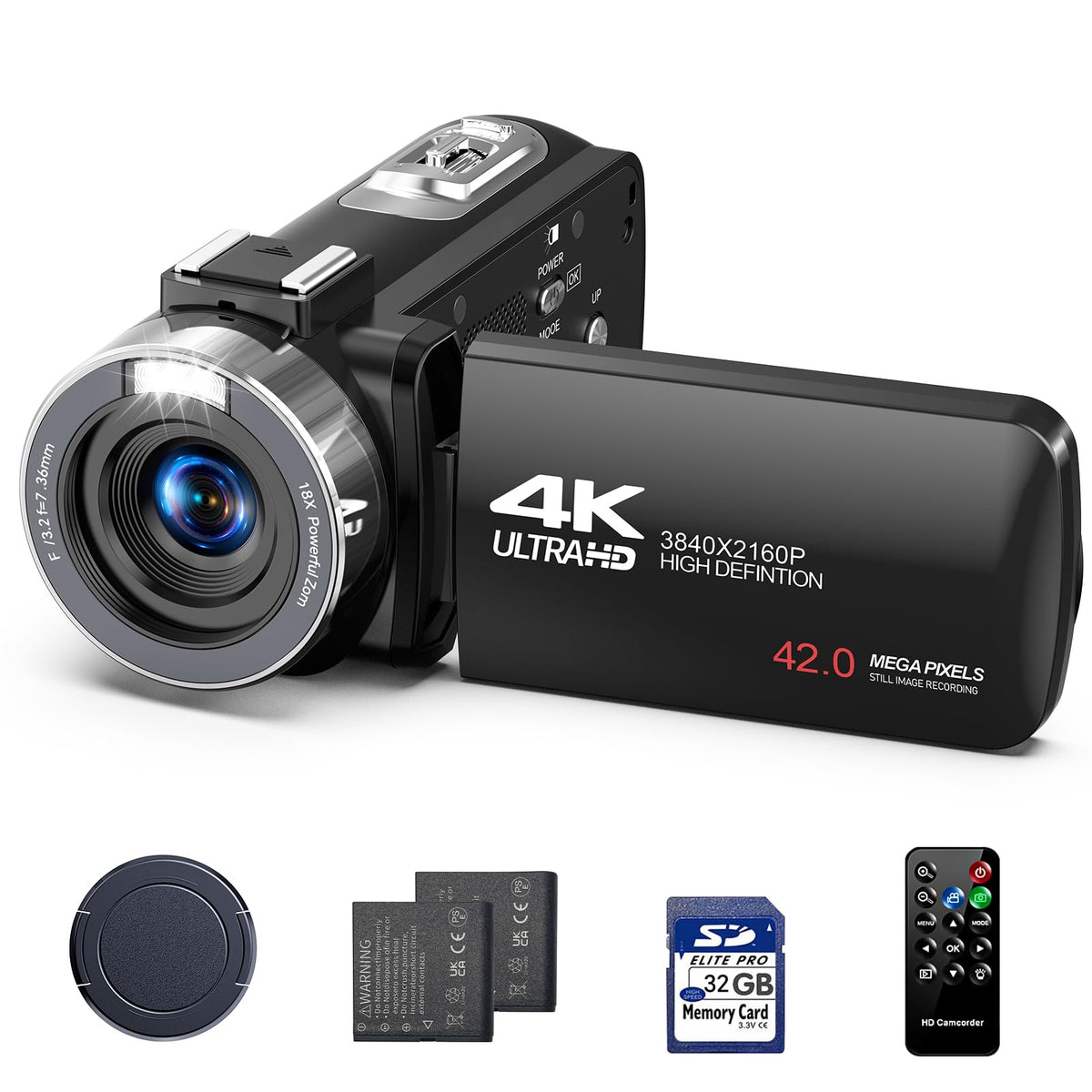 Firefoto Camcorder Video Camera 4K 42Mp, 18X Digital Zoom Vlogging Video Recorder For Youtube 3   270Rotation Screen Compact 4K 