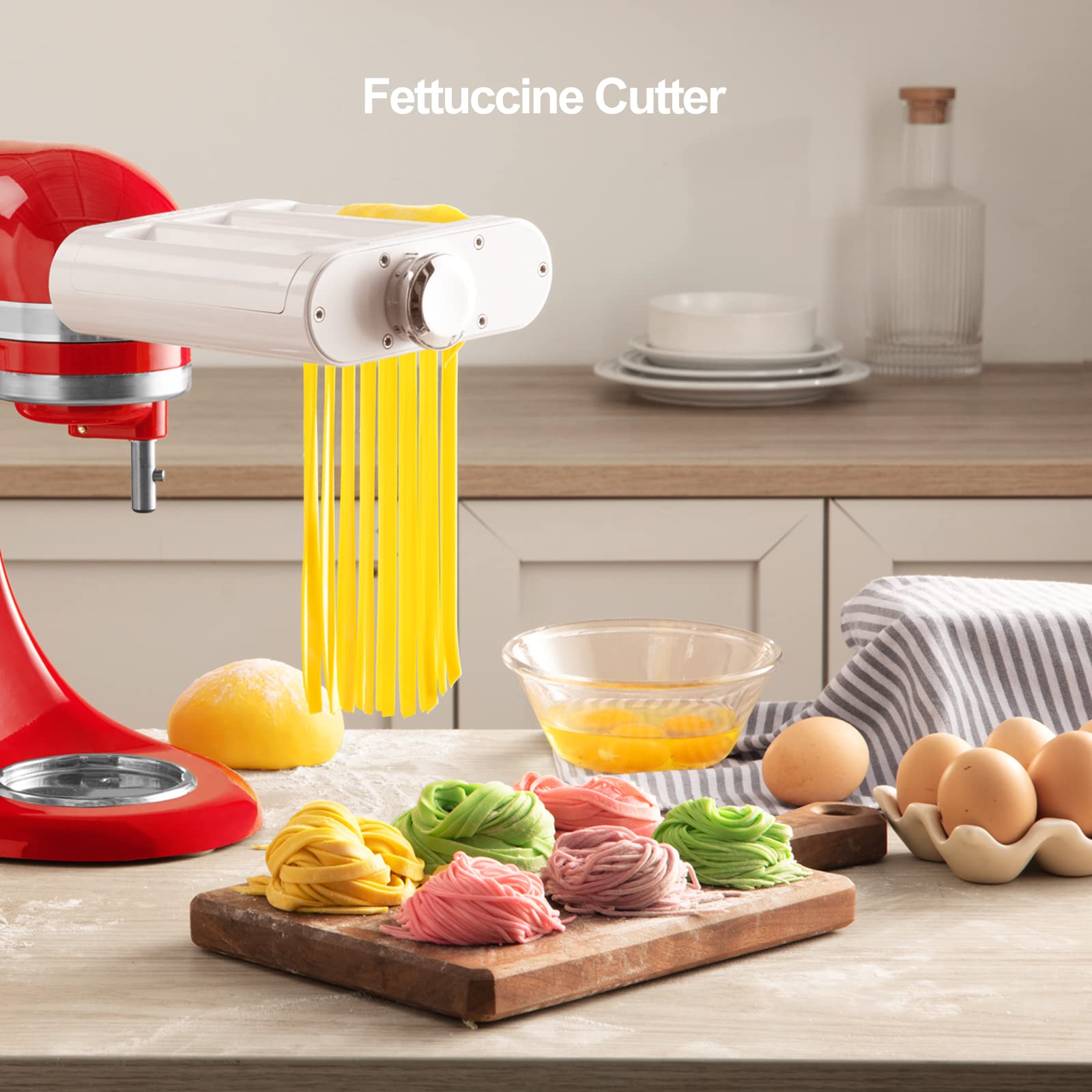 Antree 3 1 Pasta Maker Attachment For Kitchenaid Includes Pasta Sheet Roller Attachment & Spaghetti Cutter & Fettuccine Cutter A