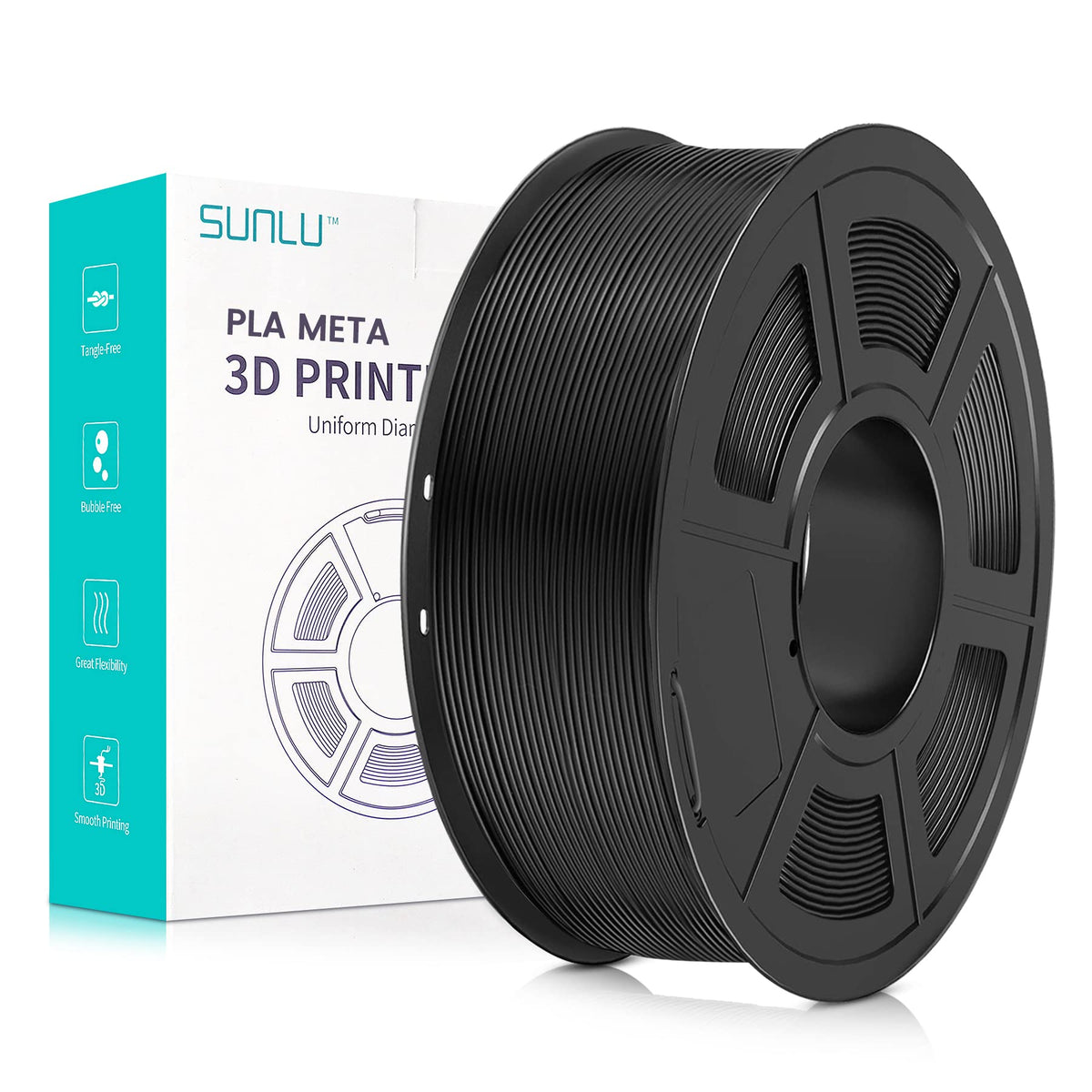 Sunlu 3D Printer Filament Pla 1.75Mm, Neatly Wound Pla Meta Filament, Toughness, Highly Fluid, Fast Printing For 3D Printer, Dim
