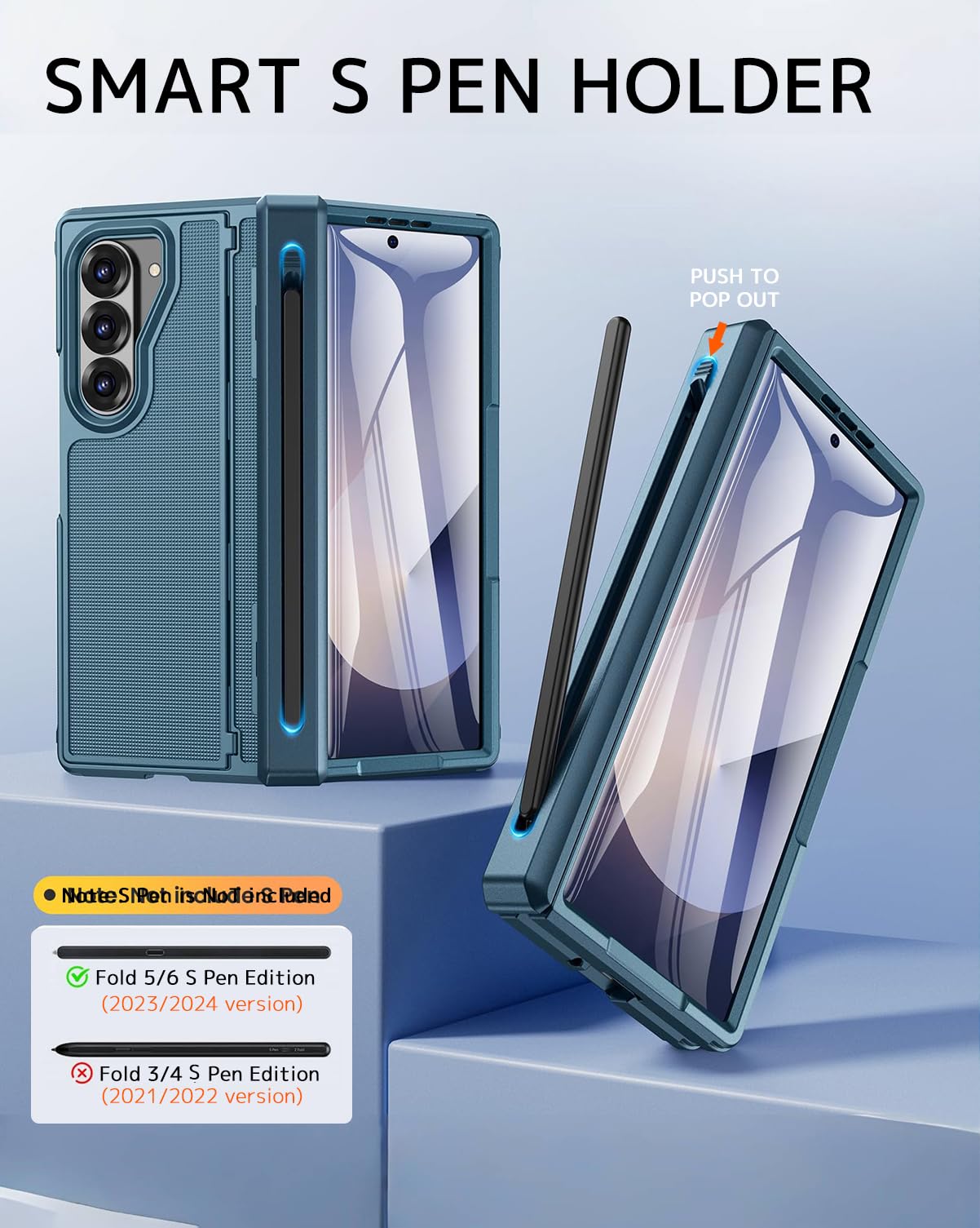 Ninki For Samsung Galaxy Z Fold 7 Case With S Pen Holder And Invisible Kickstand,Screen Protector Hinge Hard Drop-Proof Phone Co