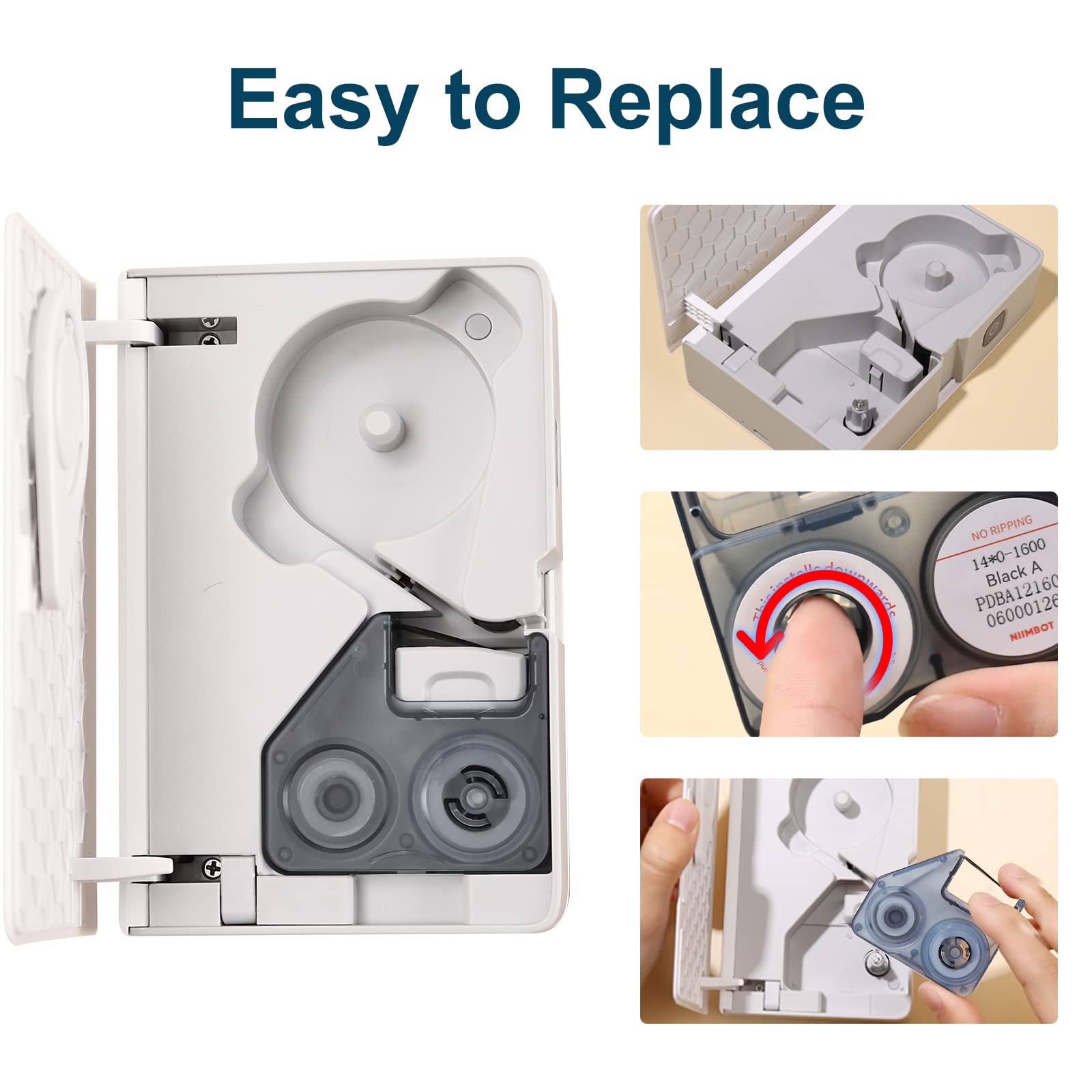 Niimbot B18 Compatible Labeling Ribbon, Replacement Refill Tapes For Thermal Transfer Label Printer, Legible Printing, Long Last