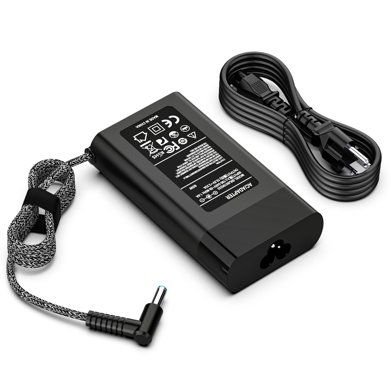 65W 45W Charger For Hp 17 Laptop; 17 By, 17 Bs, Hp 17 Ak, 17 Ar, 17 Ca, 17 Cp, 17 Cn, 17 X0, 17 X1: 17 Ak013Dx, 17 By1053Dx, 17 By0021Dx, 17 Ca0020Nr, 17 Ar050Wm Power Supply Cord (Blue Tip)