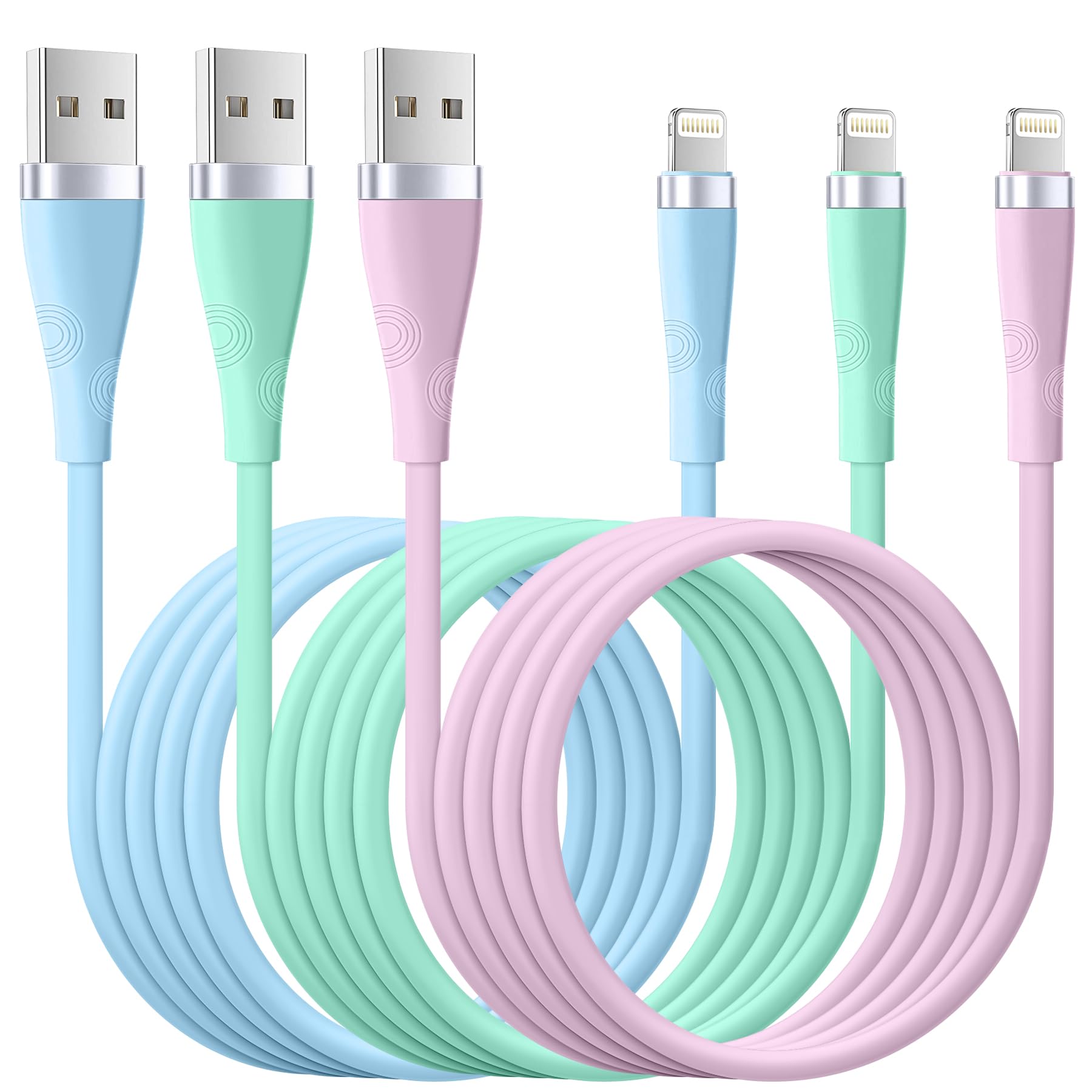 Iphone Charger 3Pack 10Ft [Apple Mfi Certified] Iphone Charger Cord Usb To Lightning Cable 10Ft Fast Charging Cord Compatible Wi