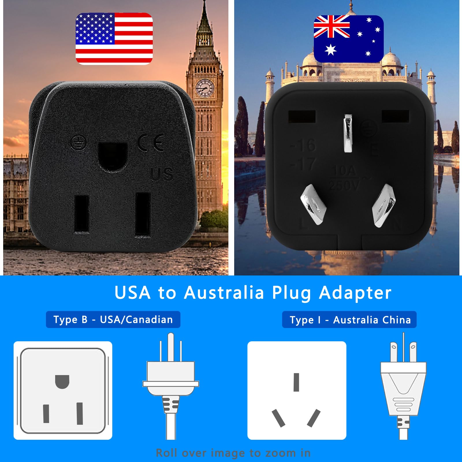 New Zealand Power Adapter, Us To Australia Plug Adapter, Australia Travel Adapter, Type I Plug Adapter, Us To China Adapter Plug