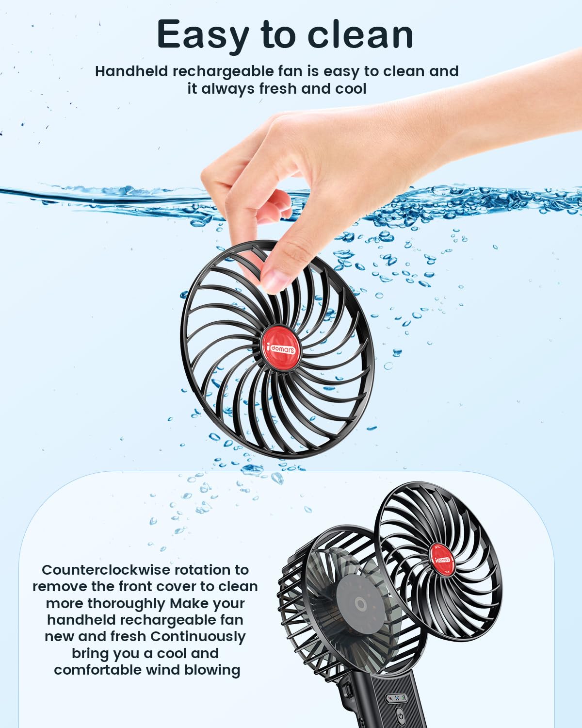 Small Portable Fan Handheld And Rechargeable: Mini Hand Fans 4 Speeds Adjustable Cool Air Wind Multi Angle Folding Battery Opera