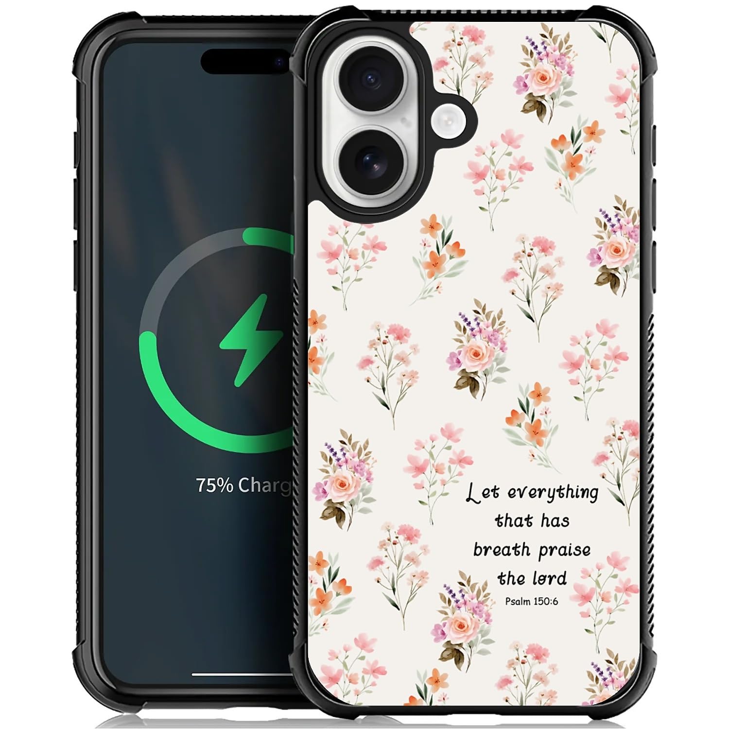Deaorew for iPhone 17 Case | Compatible with MagSafe | Classic Slim Cover Design | Flowers Bible Scripture