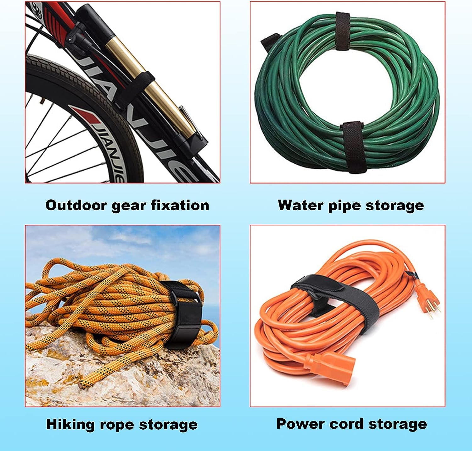 16Ft 1 Inch Wide Cable Straps With 15 Buckles, Reusable Heavy Duty Hook And Loop Straps, Adjustable Straps For Home, Office, Des