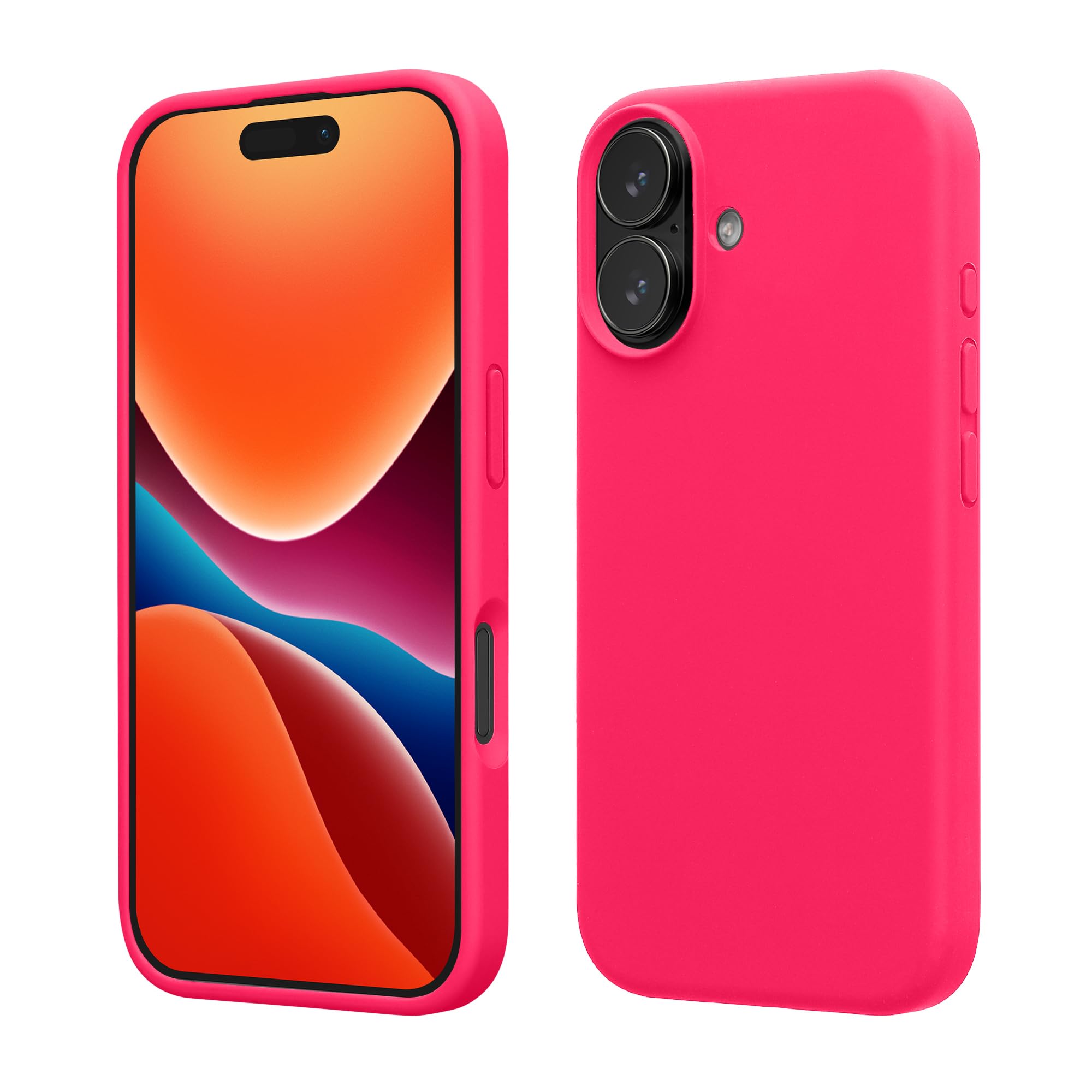 kwmobile Case Compatible with Apple iPhone 17 Case - TPU Silicone Phone Cover with Soft Finish - Neon Pink