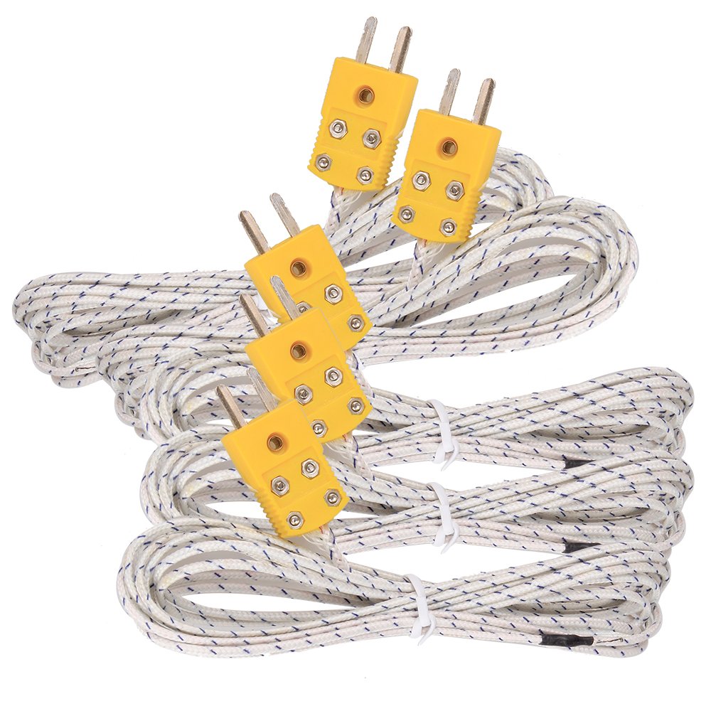 Szzijia 5Pcs 3M K Type Mini Connector Thermocouple Temperature Probe Sensor Measure Range  50~700C
