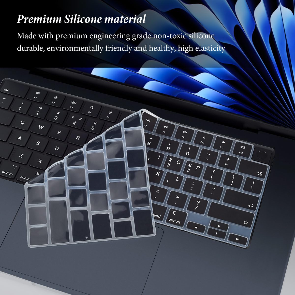 Korean Keyboard Cover For Apple 2024 2023 Macbook Air Laptop With M3 M2 Chip 15.3 Inch A3114 A2941,Macbook Air 13.6 Inch A3113 A