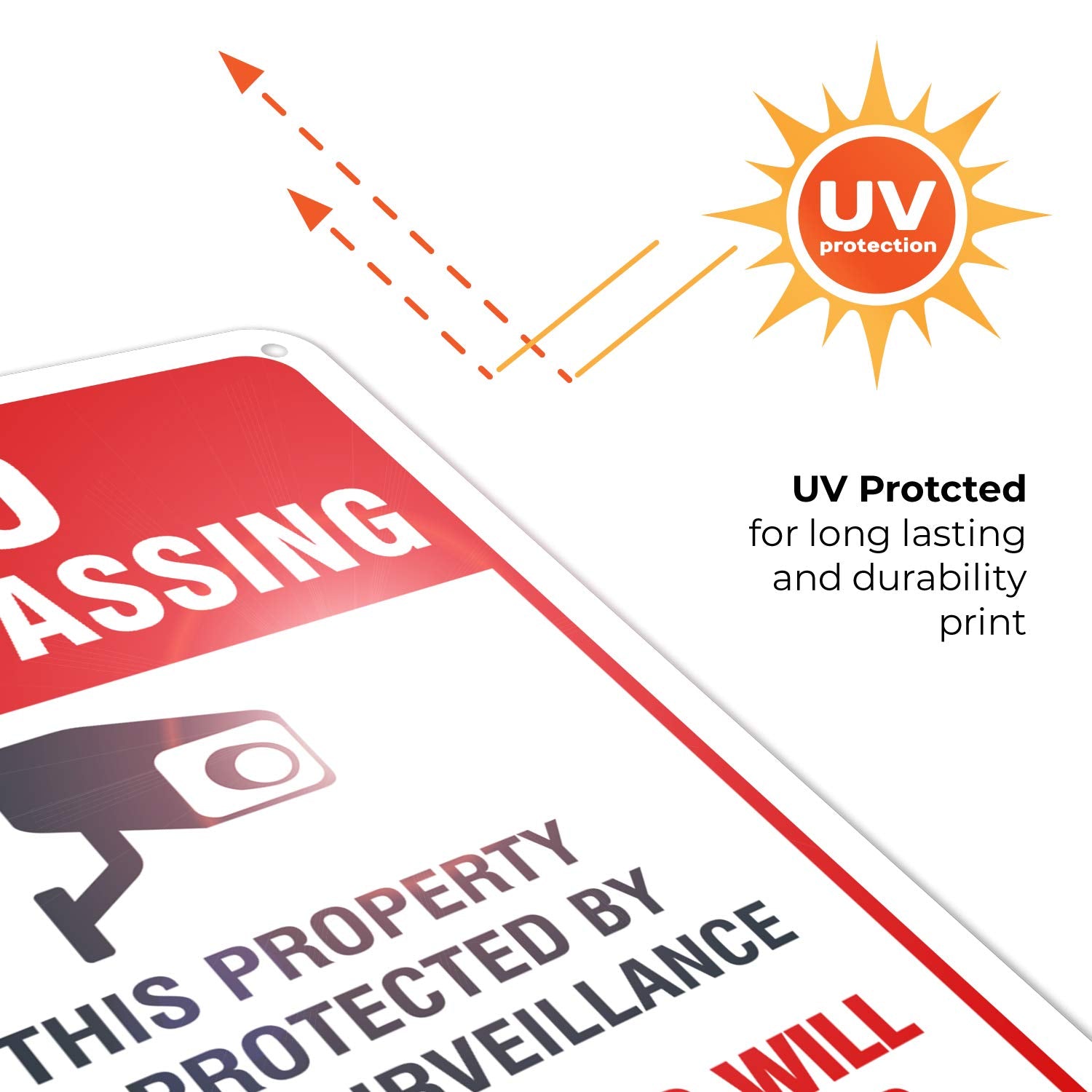 Sigo Signs   Video Surveillance No Trespassing Sign, Cctv Security Camera, 10X7 Inches, Rust Free .040 Aluminum, Fade Resistant,