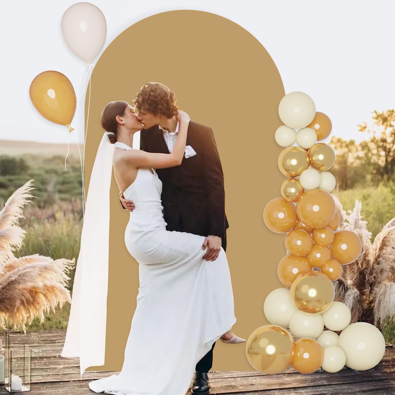 Fuhsy Brown Arch Cover 6Ft Chiara Arch Backdrop Stand Cover Double Sided Tan Arch Cover Spandex Arch Backdrop Covers Balloon Arc