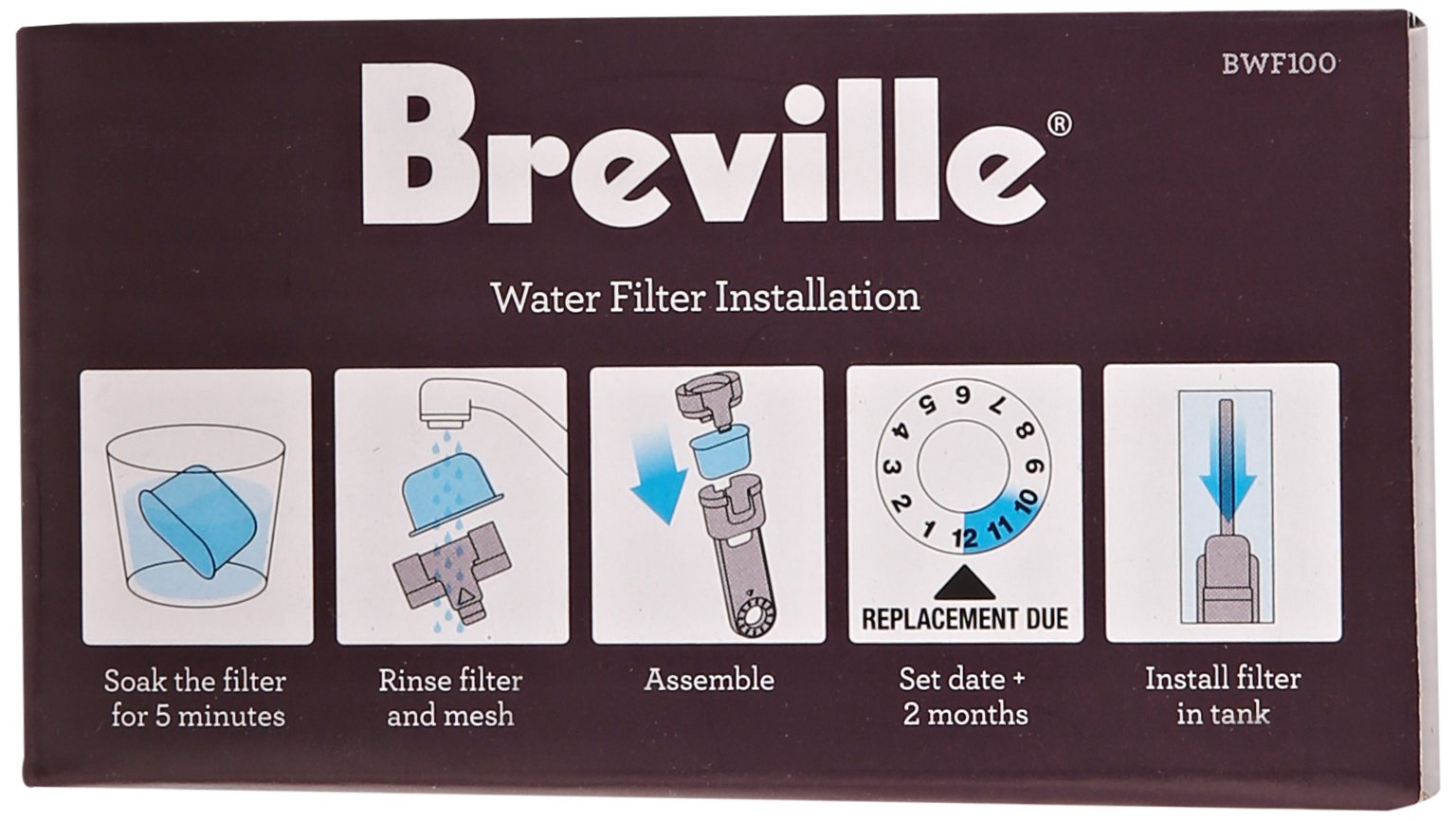 Breville Charcoal Filters, 6 Pack, For Use With The Breville Barista Pro (Bes878), Breville Barista Express (Bes870), And Breville Infuser (Bes840) Espresso Machines