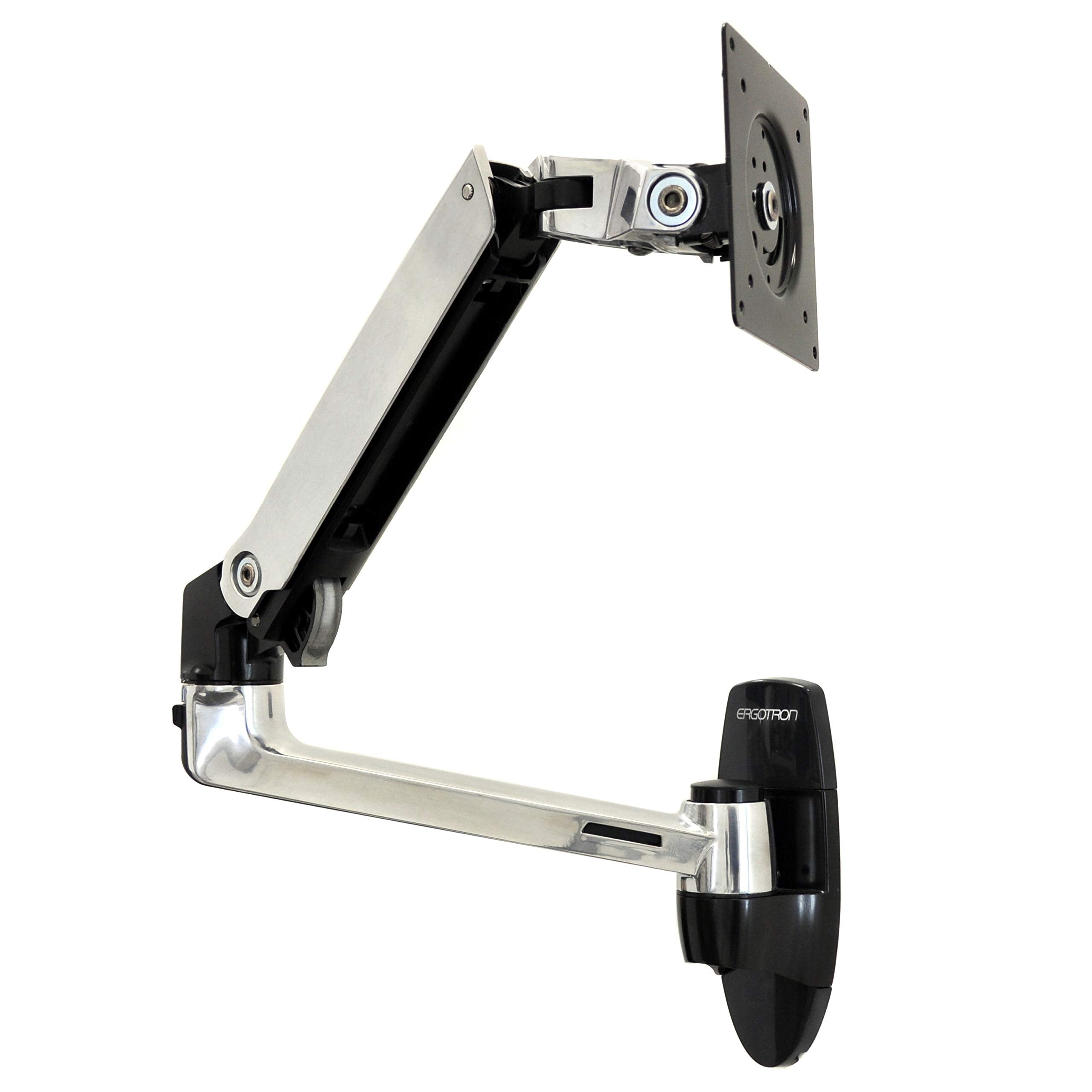 Ergotron   Lx Single Monitor Arm, Vesa Wall Mount   For Monitors Up To 34 Inches, 7 To 25 Lbs   Polished Aluminum
