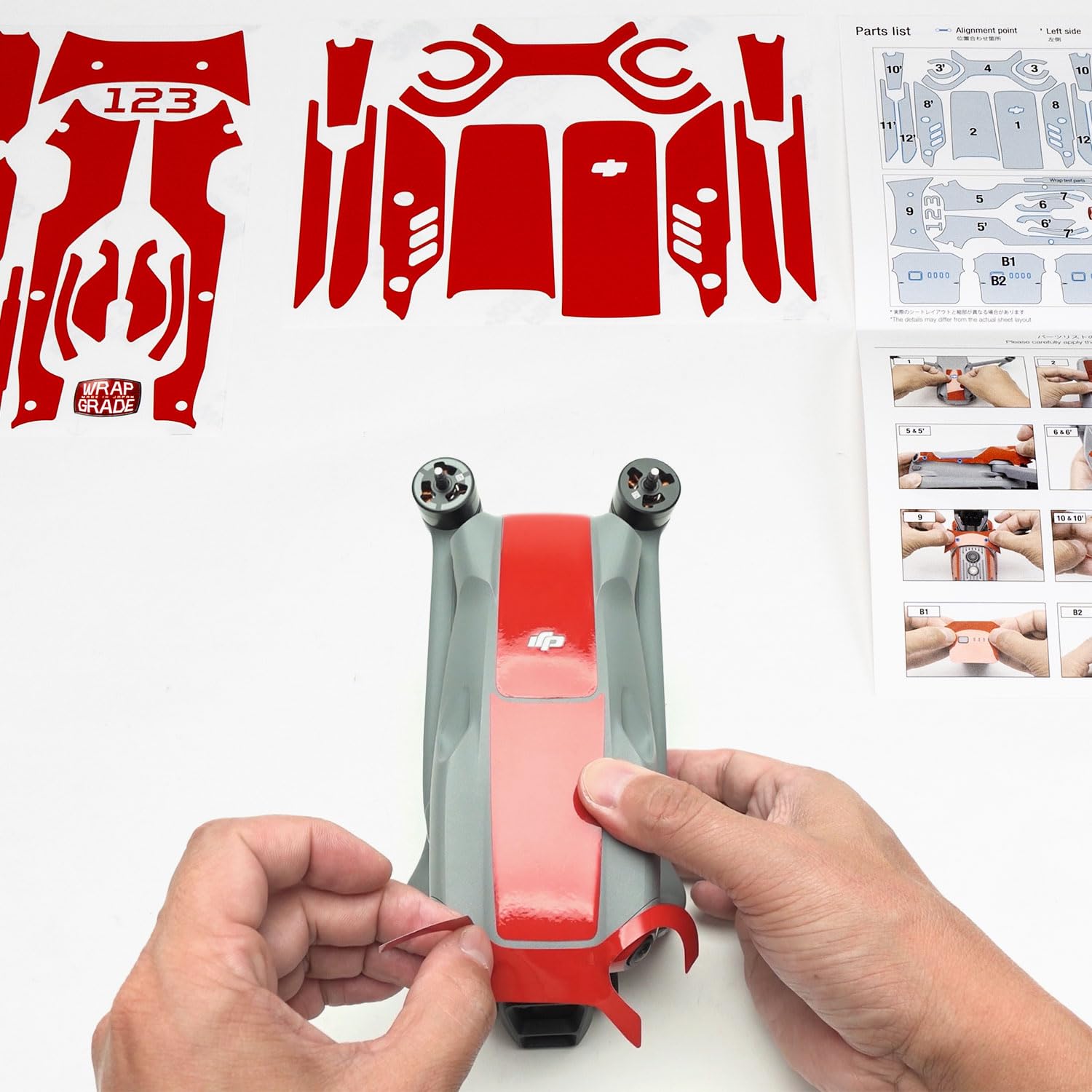 Wrapgrade Skin Stickers Compatible With Dji Air 3 | Accent Color (Titanium)