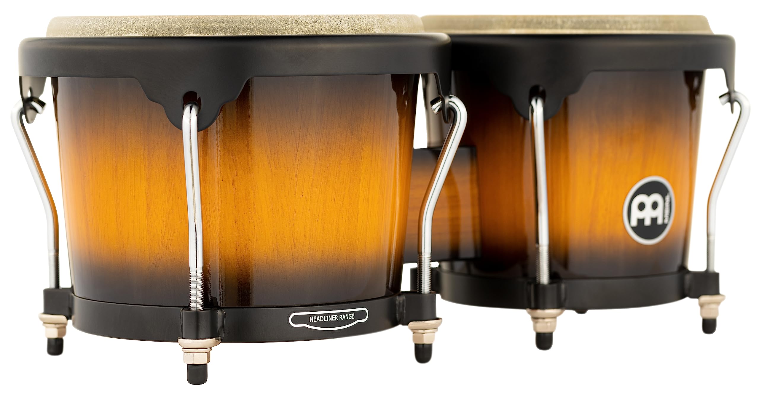 Meinl Percussion Bongos Hand Drum Set 6.75 And 8 With Hardwood Shells And Tuning Key - Not Made In China - Headliner Series, 2-Y