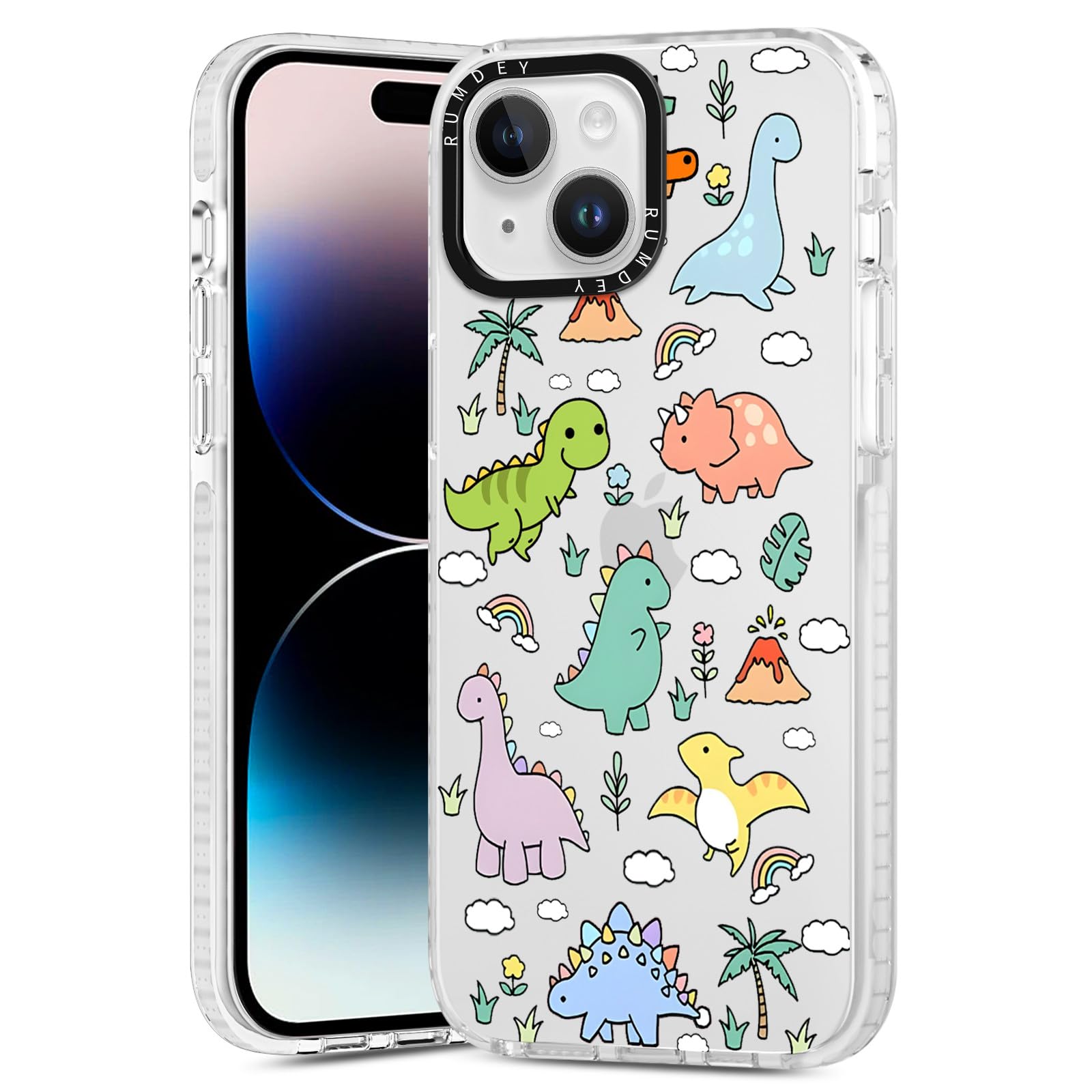 Rumdey 2 Pack Cheetah Cases For Iphone Xr 6.1'' Phone Case,Fashion Leopard Patterns Aesthetic Clear Funda With Shockproof Protec