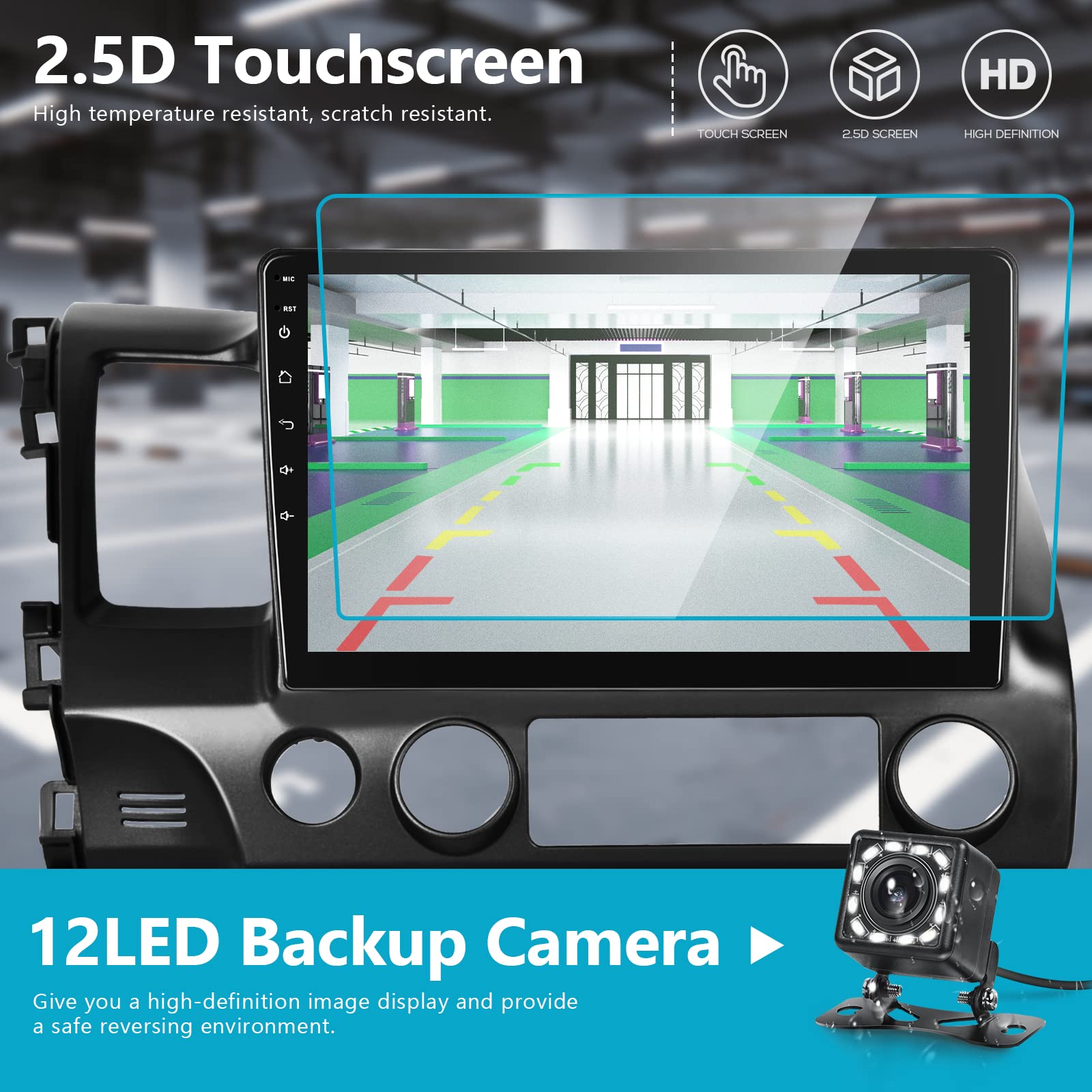 For Honda Civic 2006 2011 Android Car Stereo 10.1� Hd Capactive Touchscreen Car Audio Support Wifi Mirror Link Gps Navigation Radio Backup Camera Multimedia Player Headunit