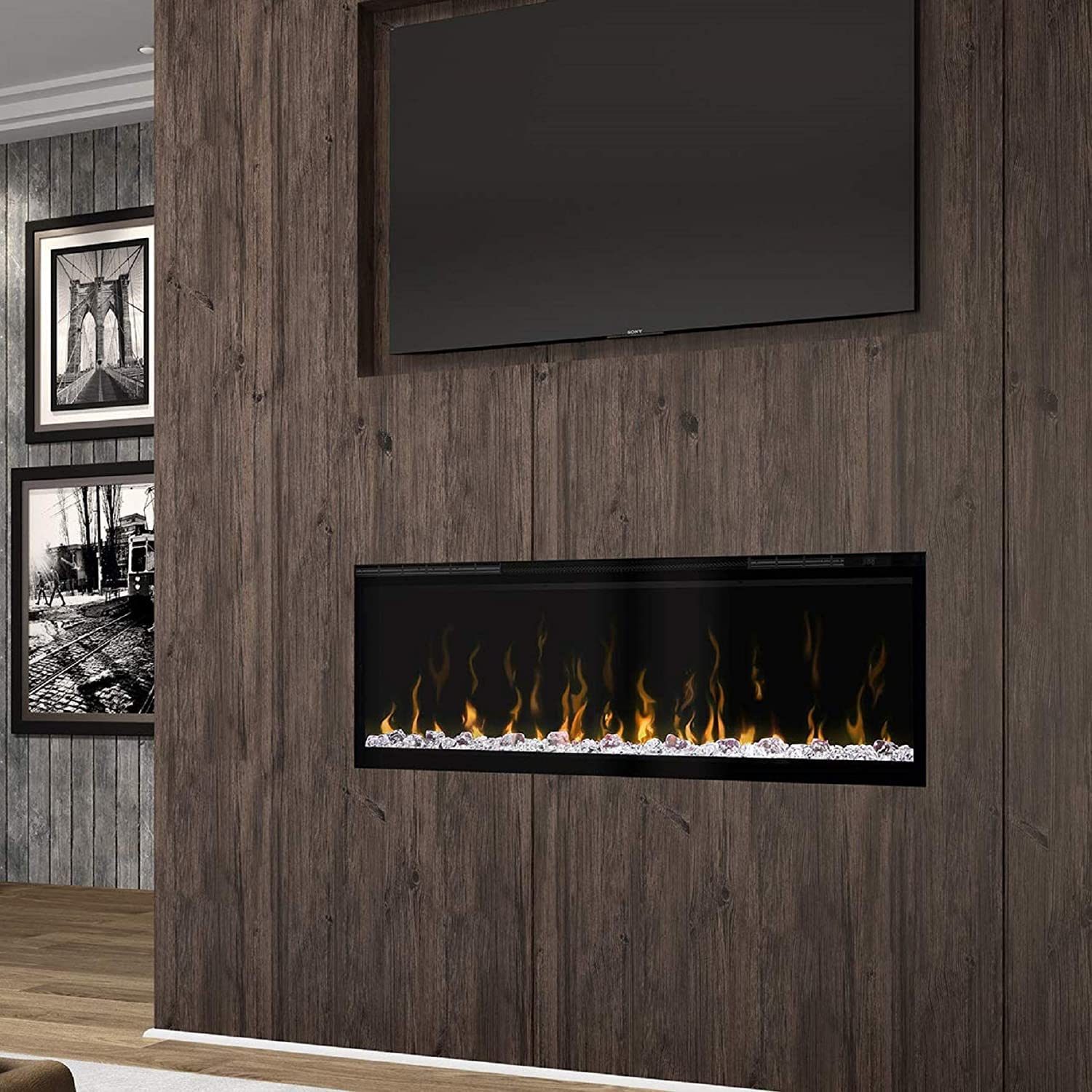 Dimplex Ignitexl 50' Built In Linear Electric Fireplace (Model: Xlf50), 8530/5118 Btu, 240/120 Volt, 2500/1500 Watt, Black