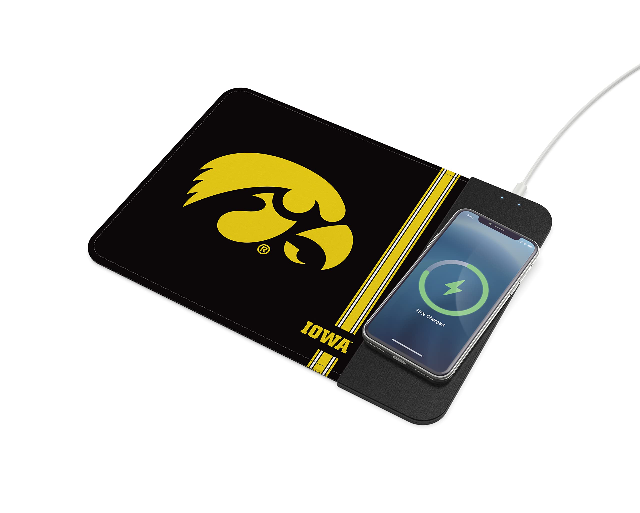 Soar Ncaa Wireless Charging Mouse Pad, Iowa Hawkeyes