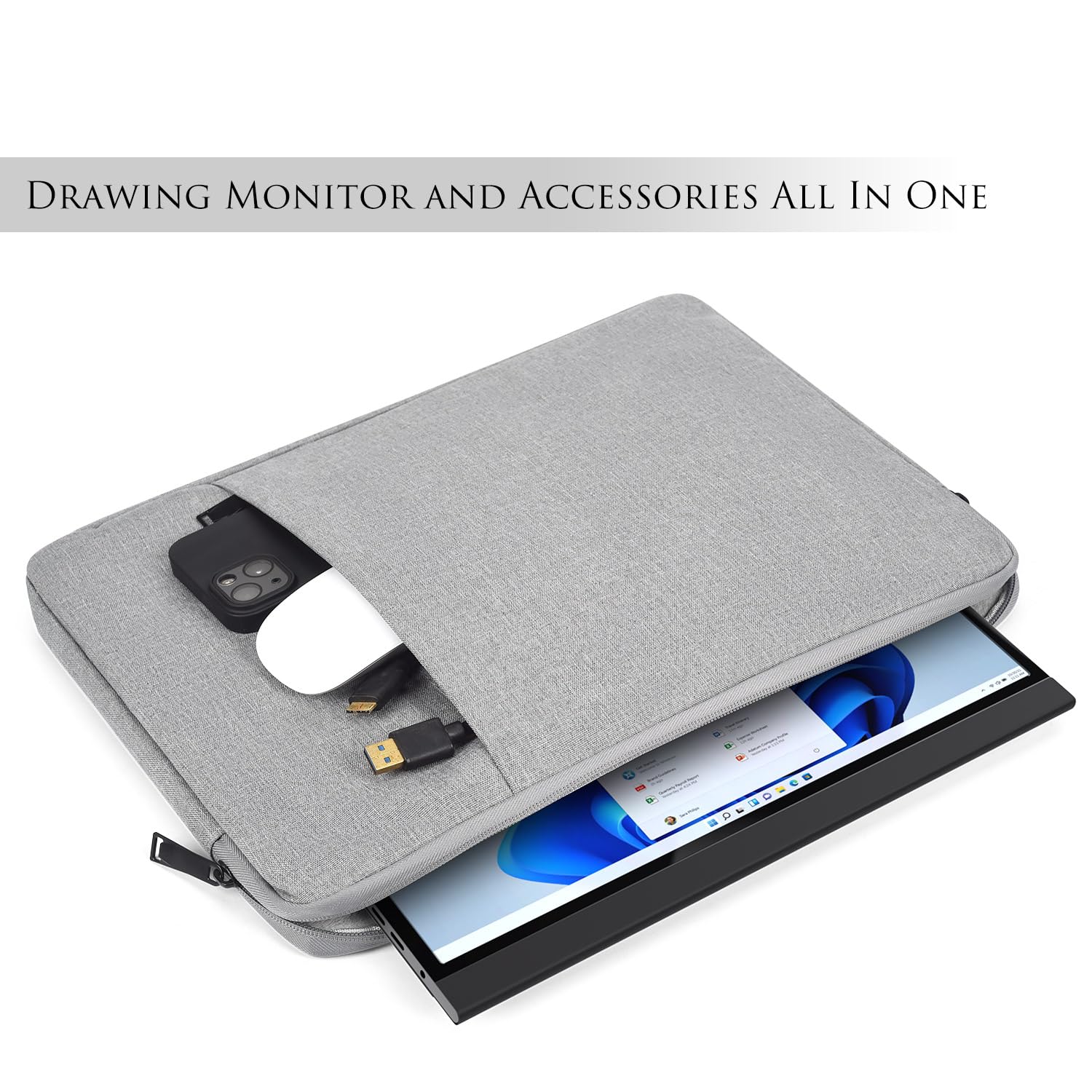 15.6 Inch Portable Monitor Case Computer Sleeve Bag For Mnn Newsoul Kyy Innoview Arzopa Qqh Viewsonic Zscmalls Cocopar Lepow 15.