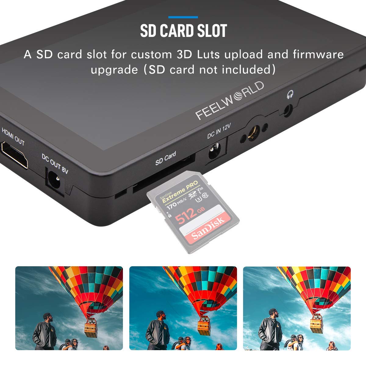 Feelworld F6 Plus 6 Inch Touch Screen Dslr Camera Field Monitor With 3D Lut Small Full Hd 1920X1080 Ips Screen Suppor 4K Hdmi In