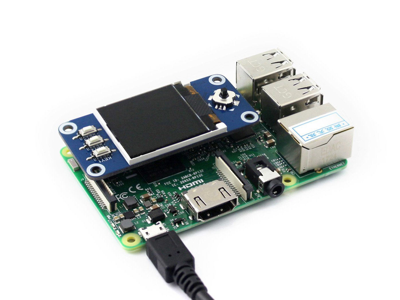 Waveshare 1.44Inch Lcd Display Hat For Raspberry Pi Zero Spi Interface 128X128 Pixels For Gameboy Mini With Embedded Controller